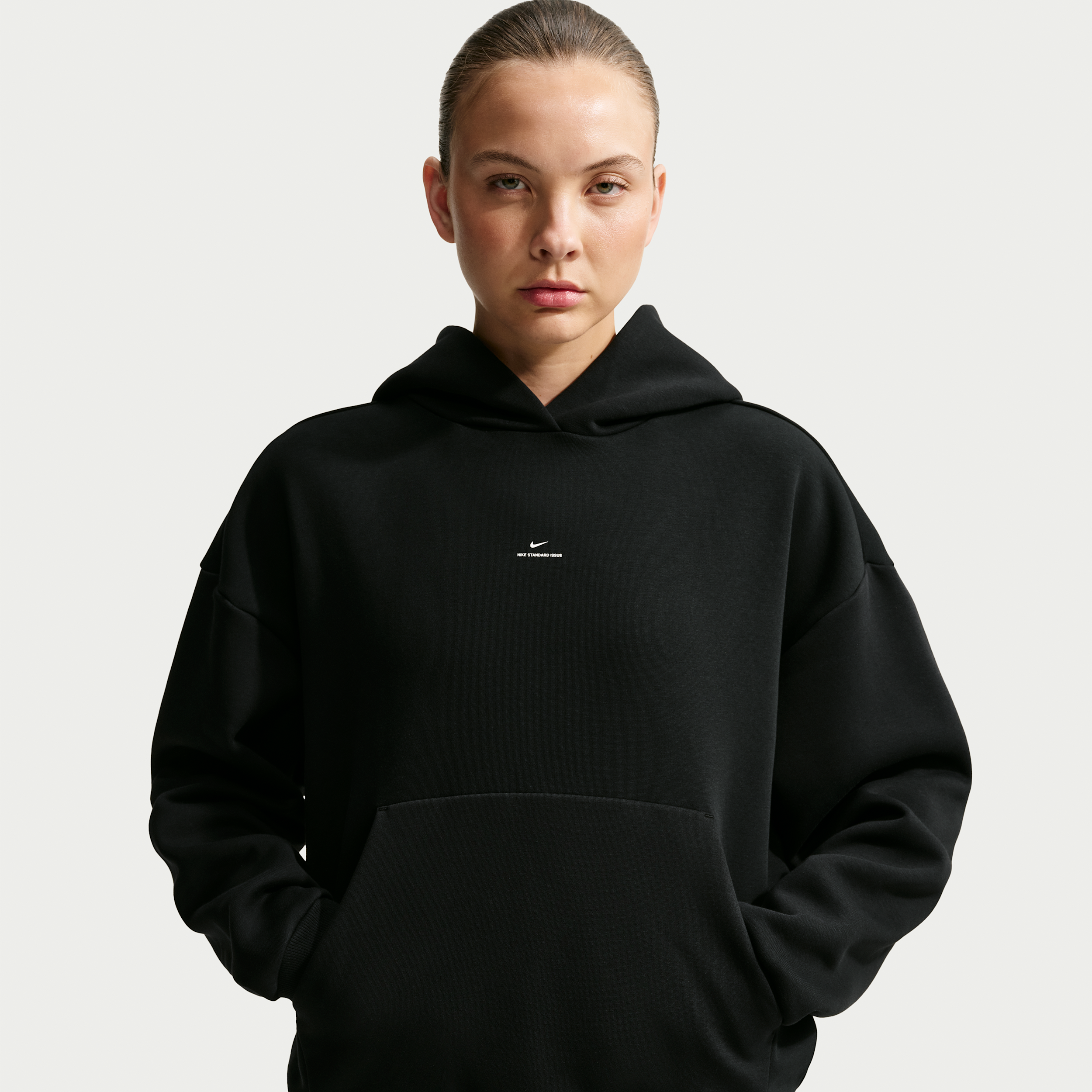 Nike Women's Standard Issue Brushed Pullover Basketball Hoodie in Black | JA0888-010
