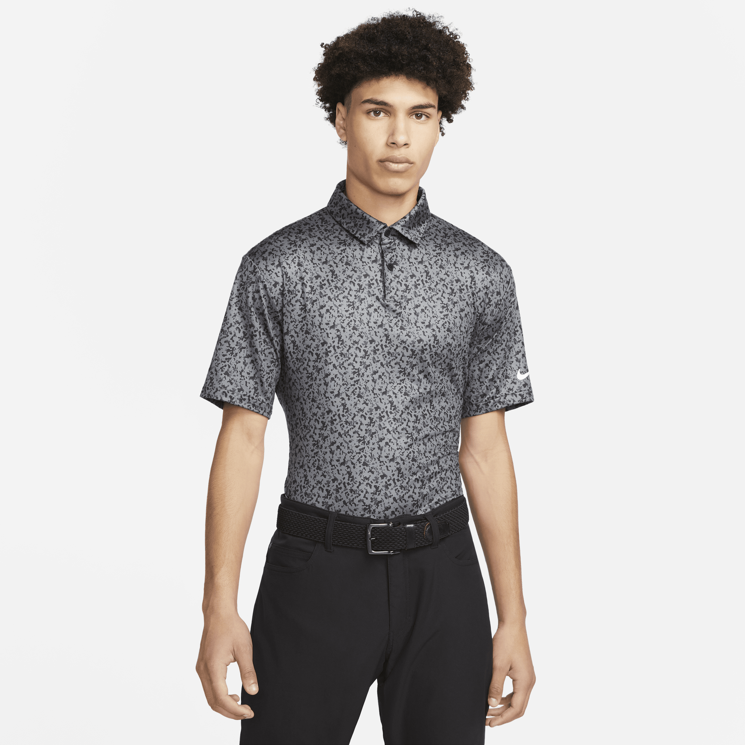 Shop Nike Men's Dri-fit Tour Camo Golf Polo In Grey