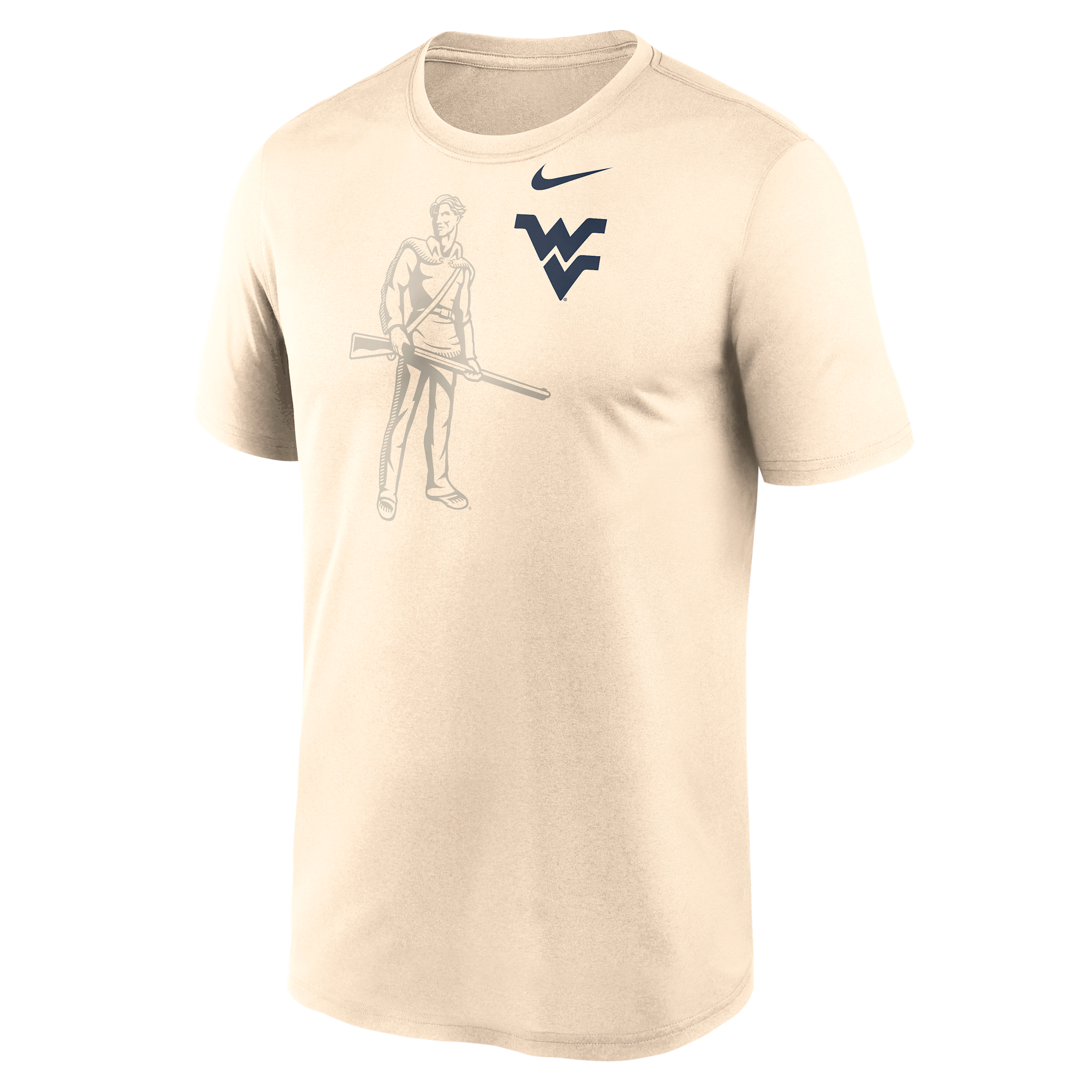 Nike Natural West Virginia Mountaineers Campus Shadow Legend Performance T-shirt In Gold