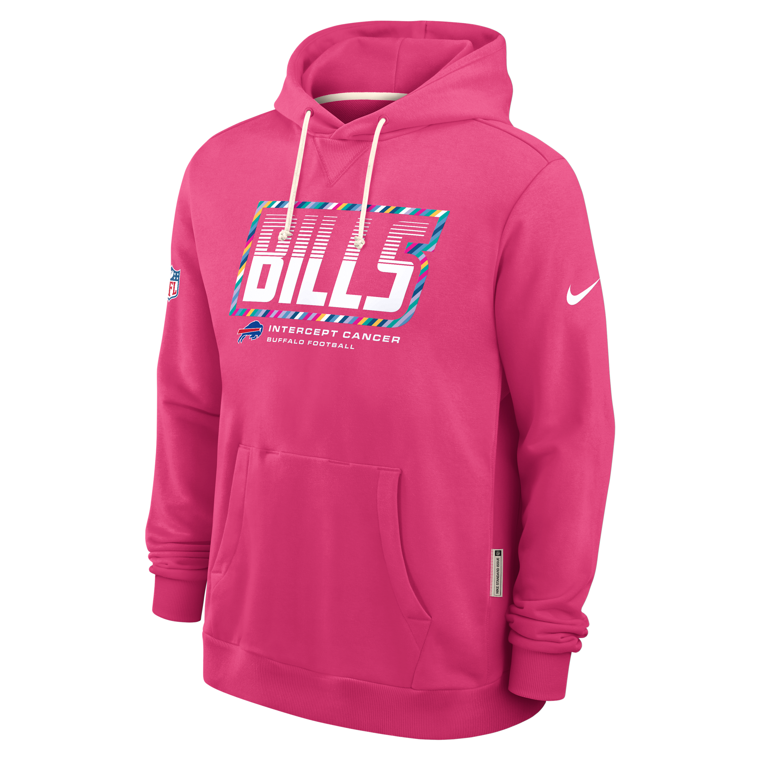 Buffalo Bills Crucial Catch Sideline Standard Issue Nike Men's Dri-FIT NFL Pullover Hoodie in Pink | 03AZ68XZU4-F9R
