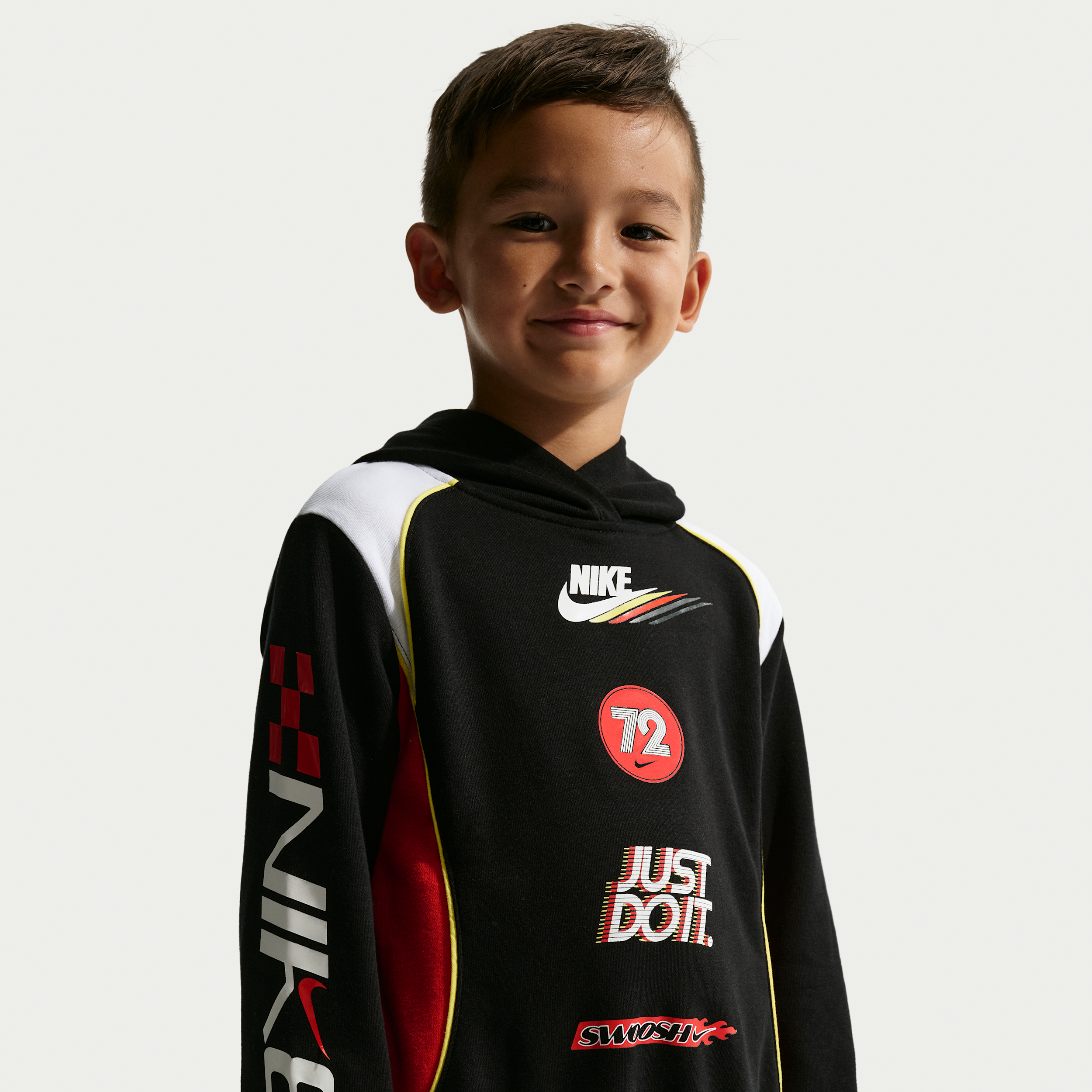 Nike Sportswear Little Kids' Victory Lap Hoodie in Black | 86N681-023