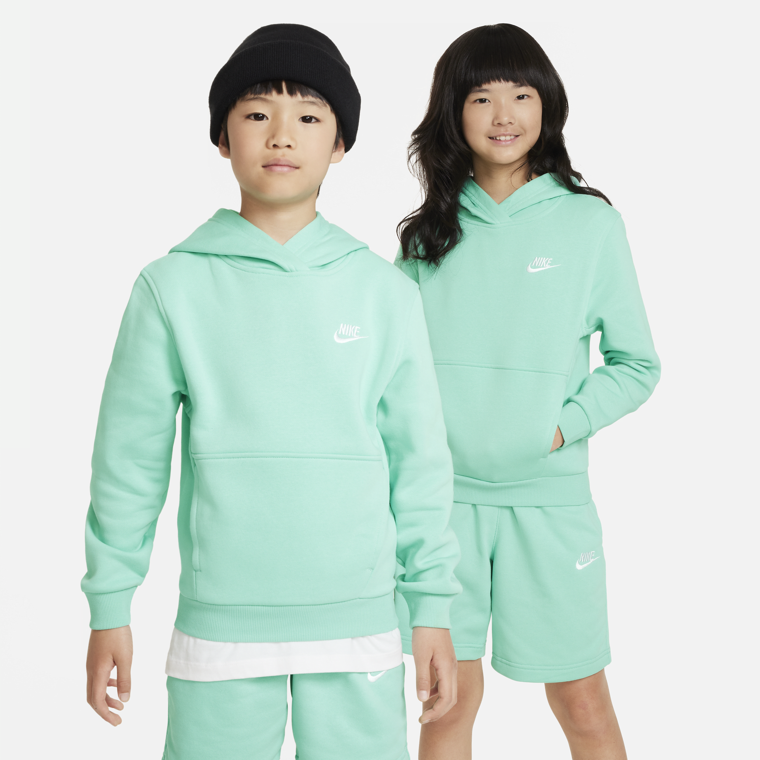 Nike Sportswear Club Fleece Big Kids' Pullover Hoodie In Green