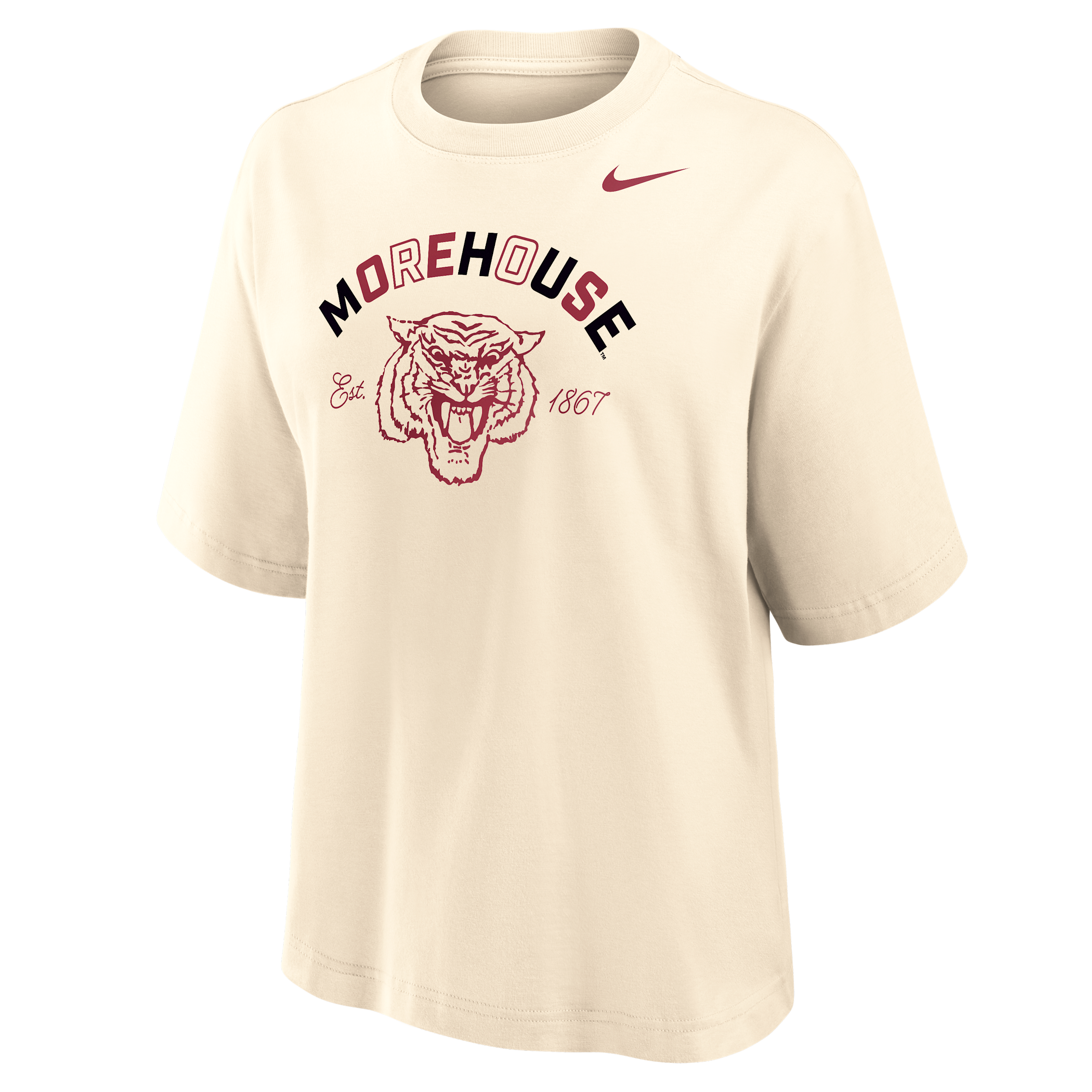 Nike Women's College (Morehouse College) Boxy Cotton T-Shirt in Brown | ZW12573MORE25-NAT