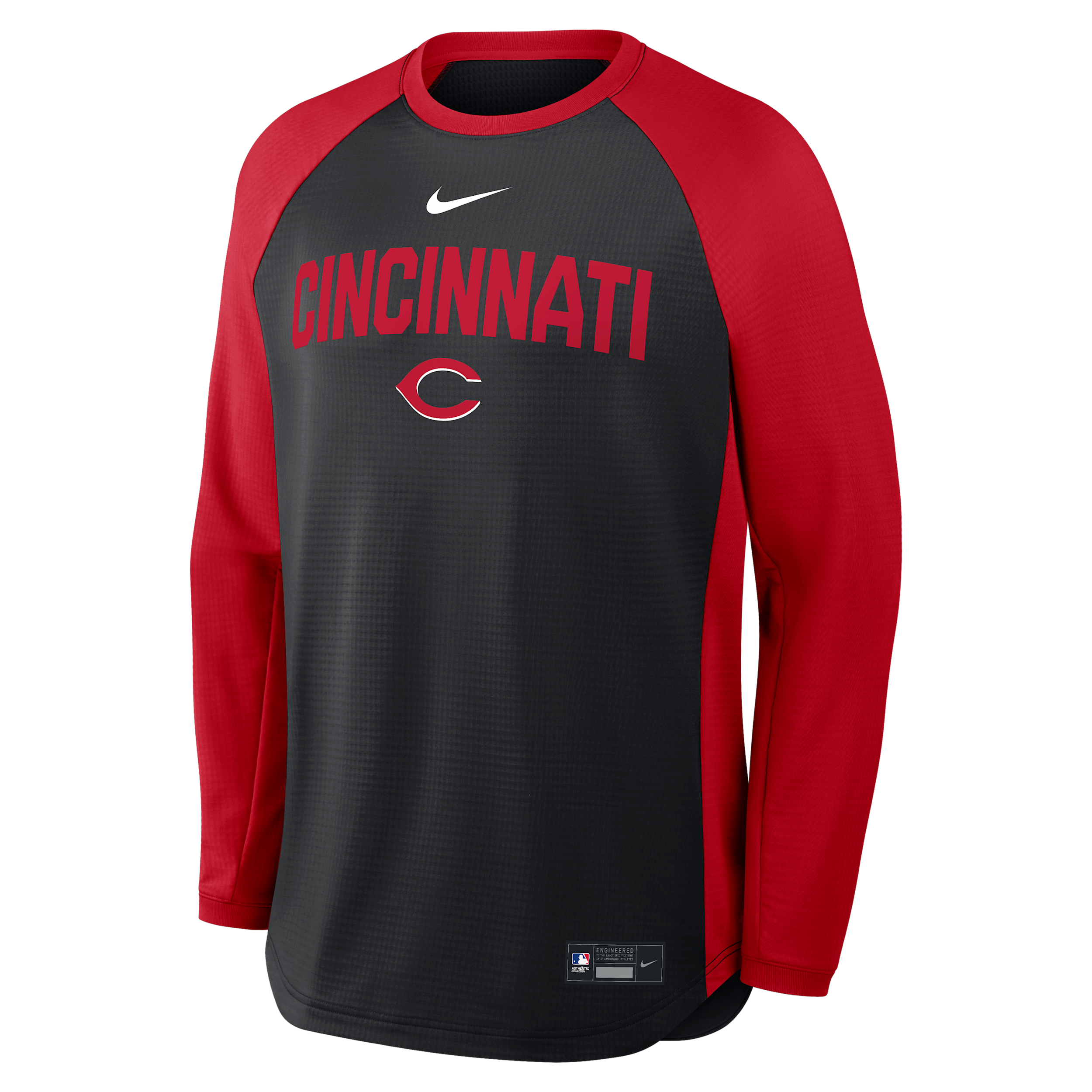 Cincinnati Reds Authentic Collection Nike Men's Dri-FIT Pullover Crew in Black | 04H2089NRED-7PG