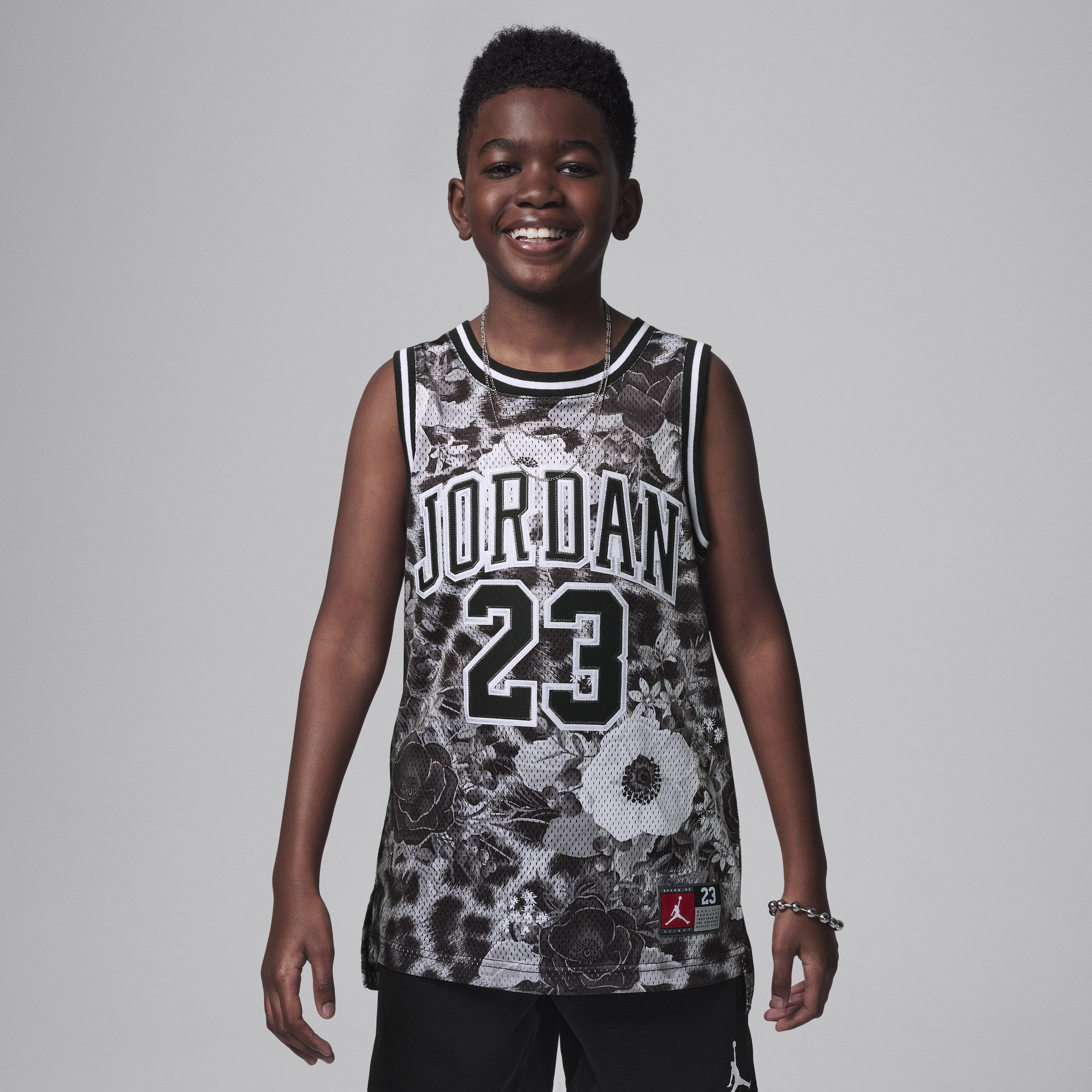 Shop Jordan 23 Big Kids' Printed Jersey In Black