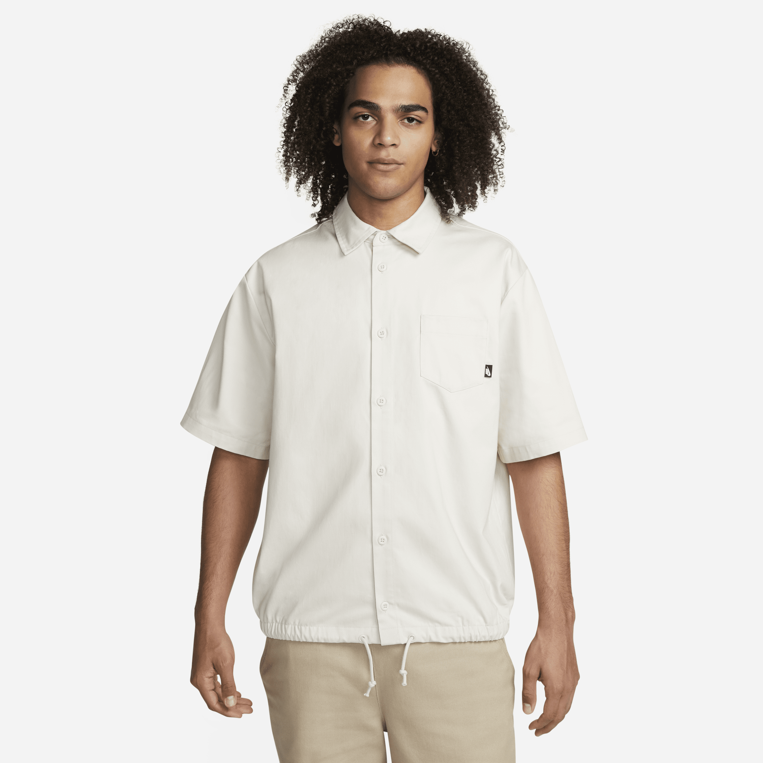 Nike Men's Club Button-down Short-sleeve Top In Brown