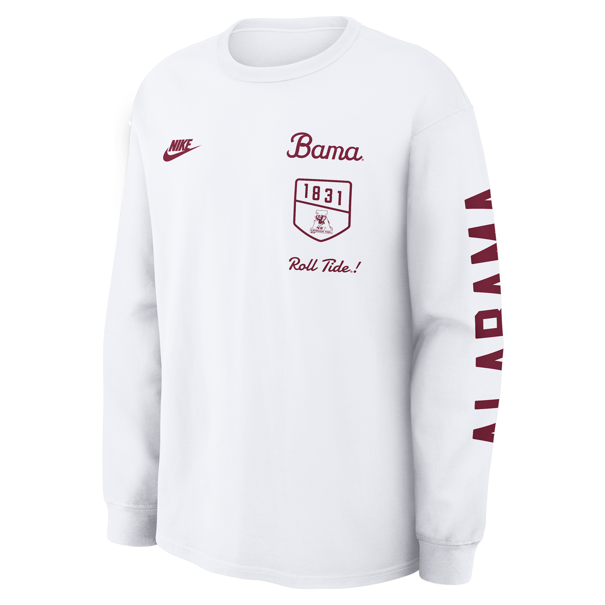 Nike Men's White Alabama Crimson Tide Max 90 Legacy Multi Graphic Long-Sleeve T-Shirt - White