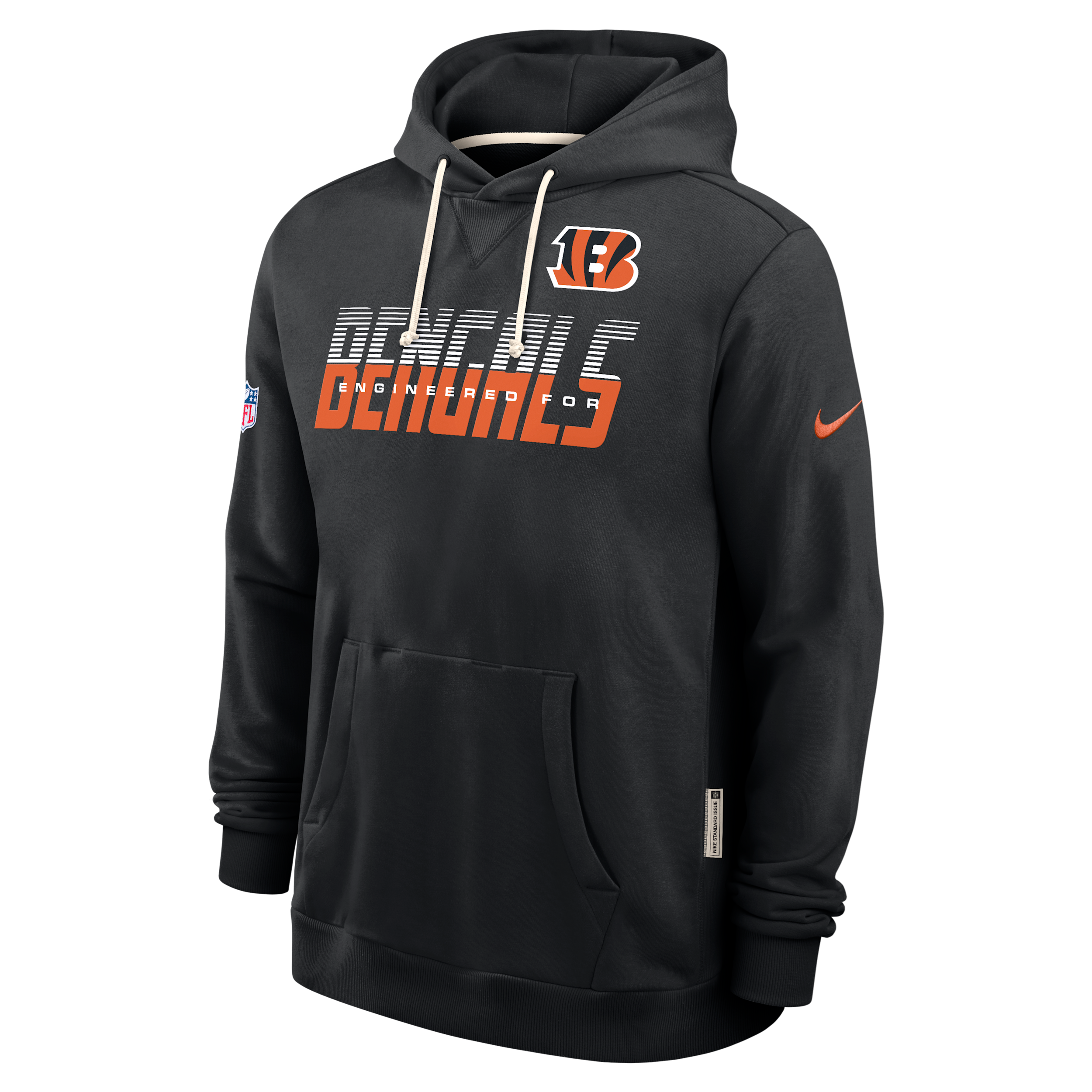 Cincinnati Bengals Sideline Standard Issue Nike Men's Dri-FIT NFL Pullover Hoodie in Black | 03AZ00A9A-SX8