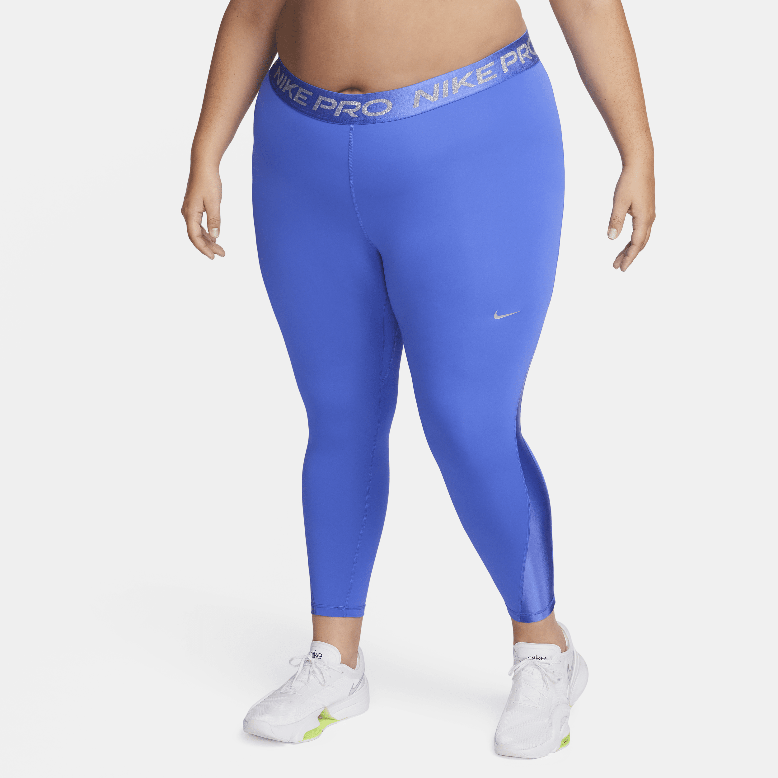 Nike Women's  Pro Mid-rise 7/8 Leggings (plus Size) In Blue