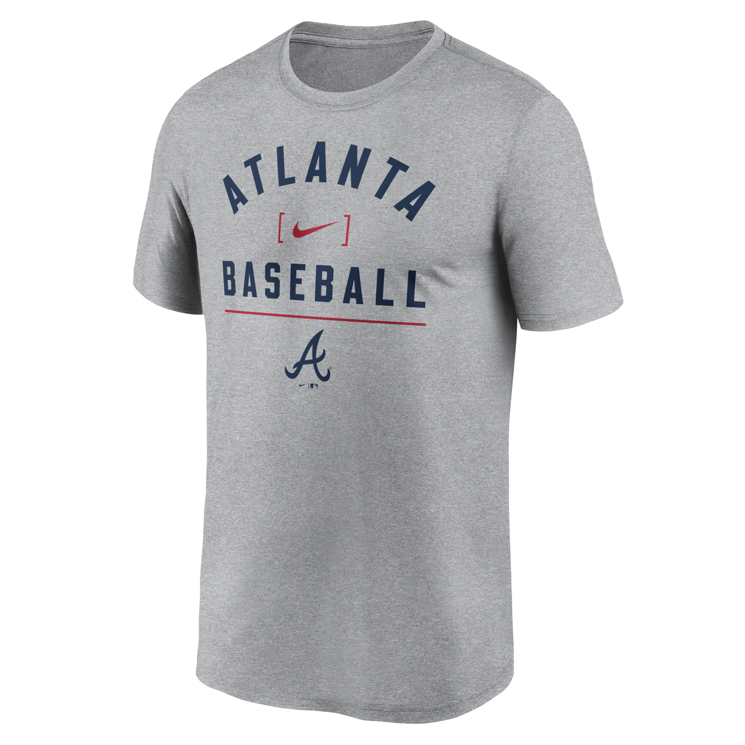 Nike Atlanta Braves Arch Baseball Stack  Men's Dri-fit Mlb T-shirt In Gray