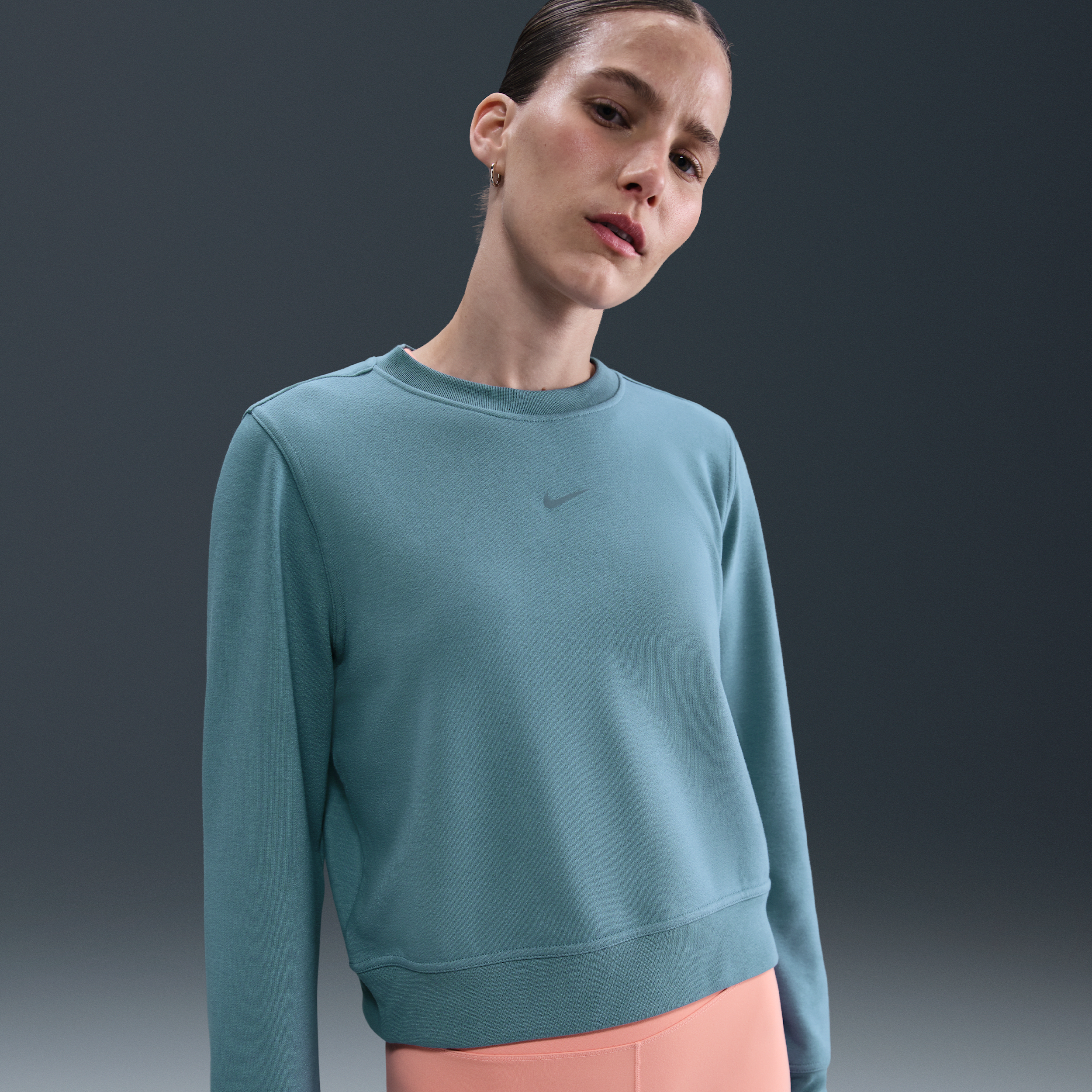 Nike Women's Dri-fit One Crew-neck French Terry Sweatshirt