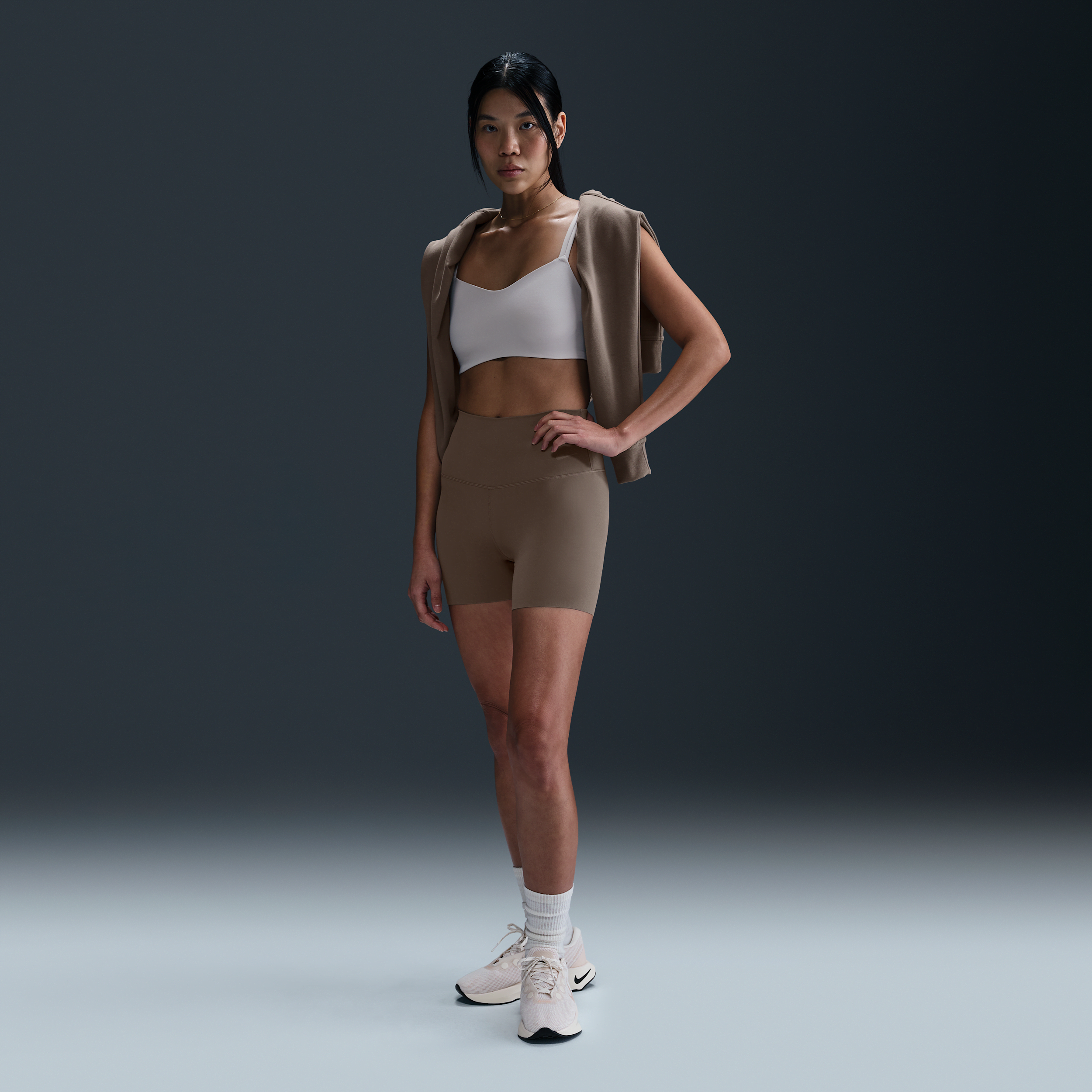 Nike Women's Zenvy Gentle-support High-waisted 5" Biker Shorts In Brown