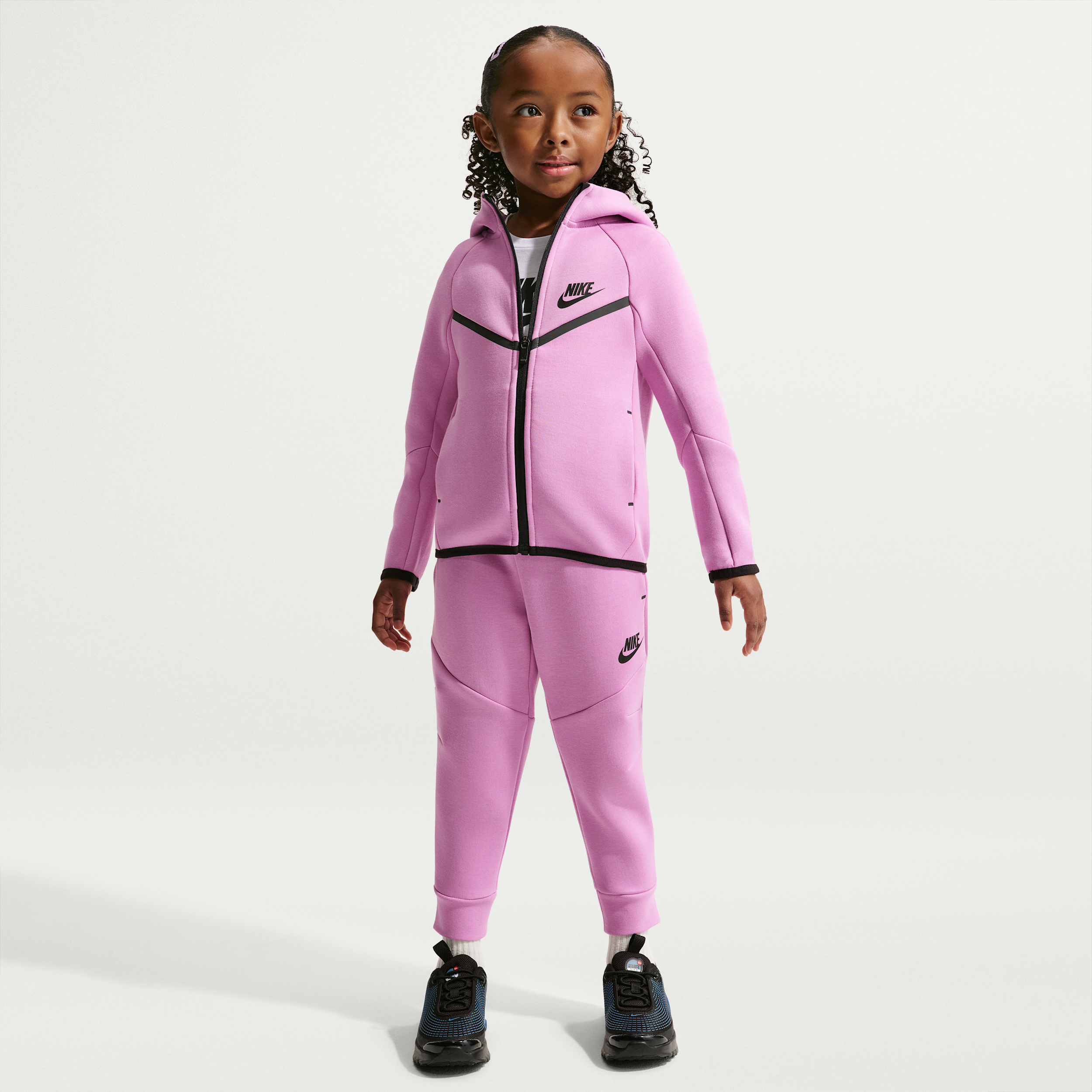 Nike Sportswear Little Kids' Tech Fleece 2-Piece Full-Zip Set in Purple | 36M880-P64