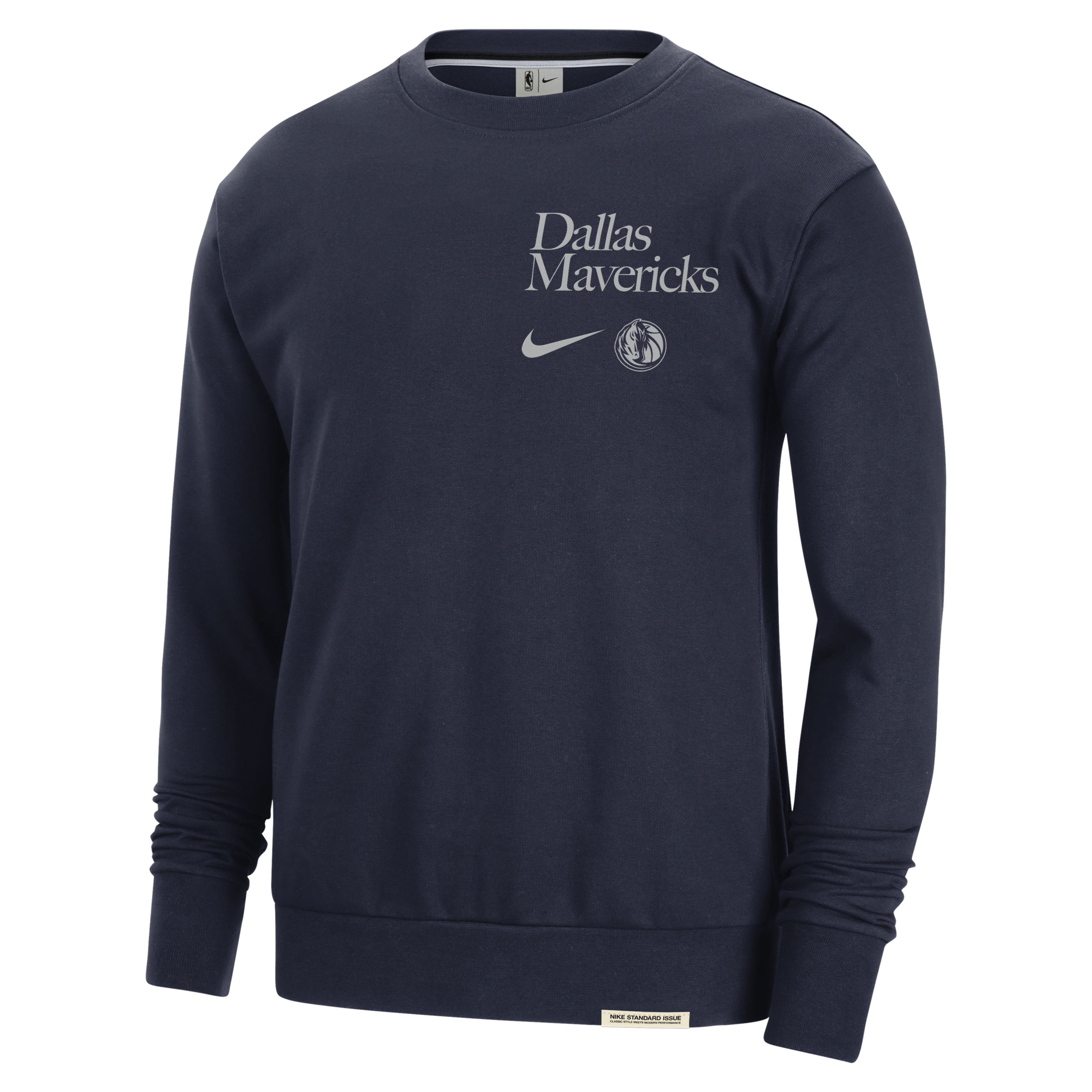 Nike Dallas Mavericks Standard Issue  Men's Dri-fit Nba Crew-neck Sweatshirt In Blue