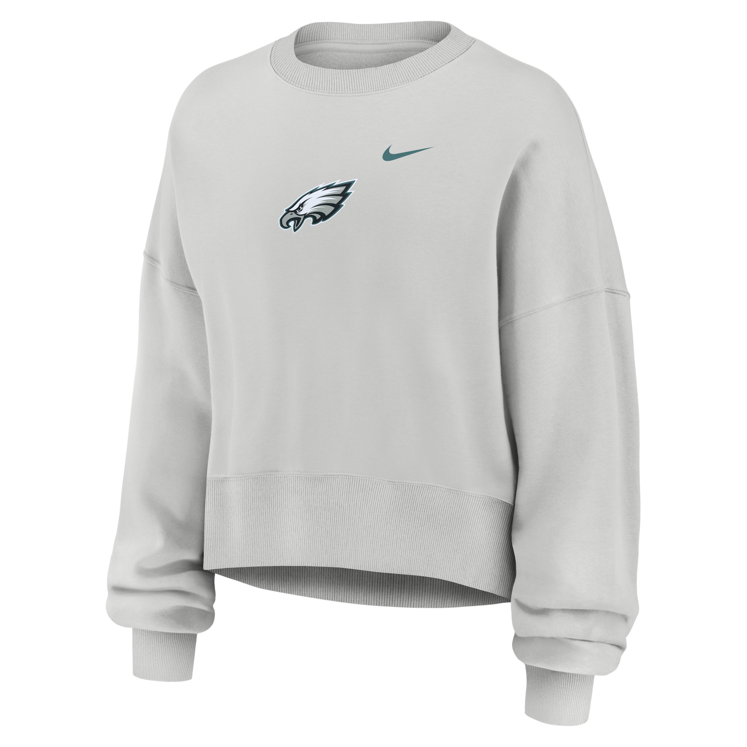 Philadelphia Eagles Primetime Phoenix Nike Women's NFL Oversized Pullover Crew in Grey | 01D70BB86-CSV