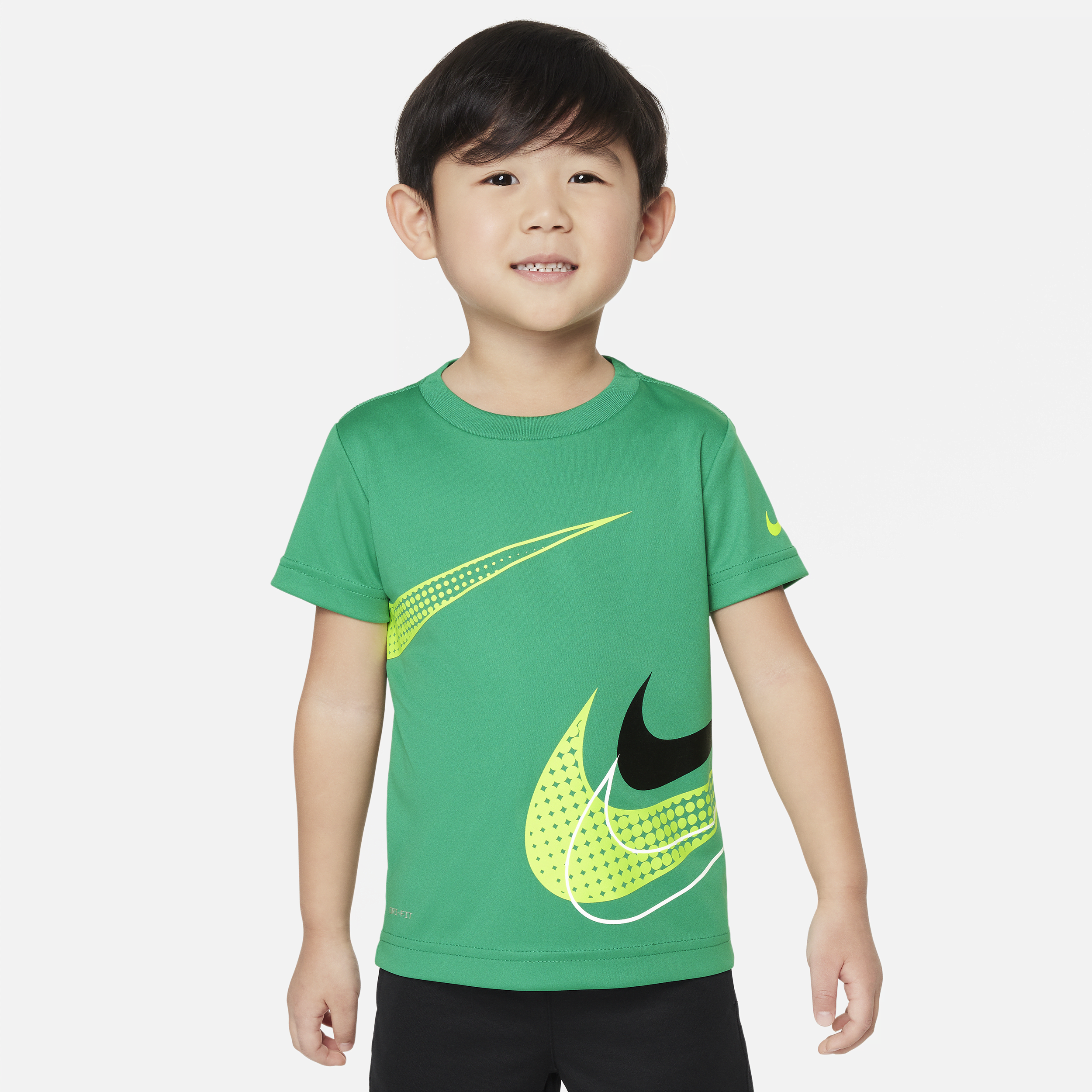 Nike Babies' Dri-fit Swoosh Toddler Graphic T-shirt In Green