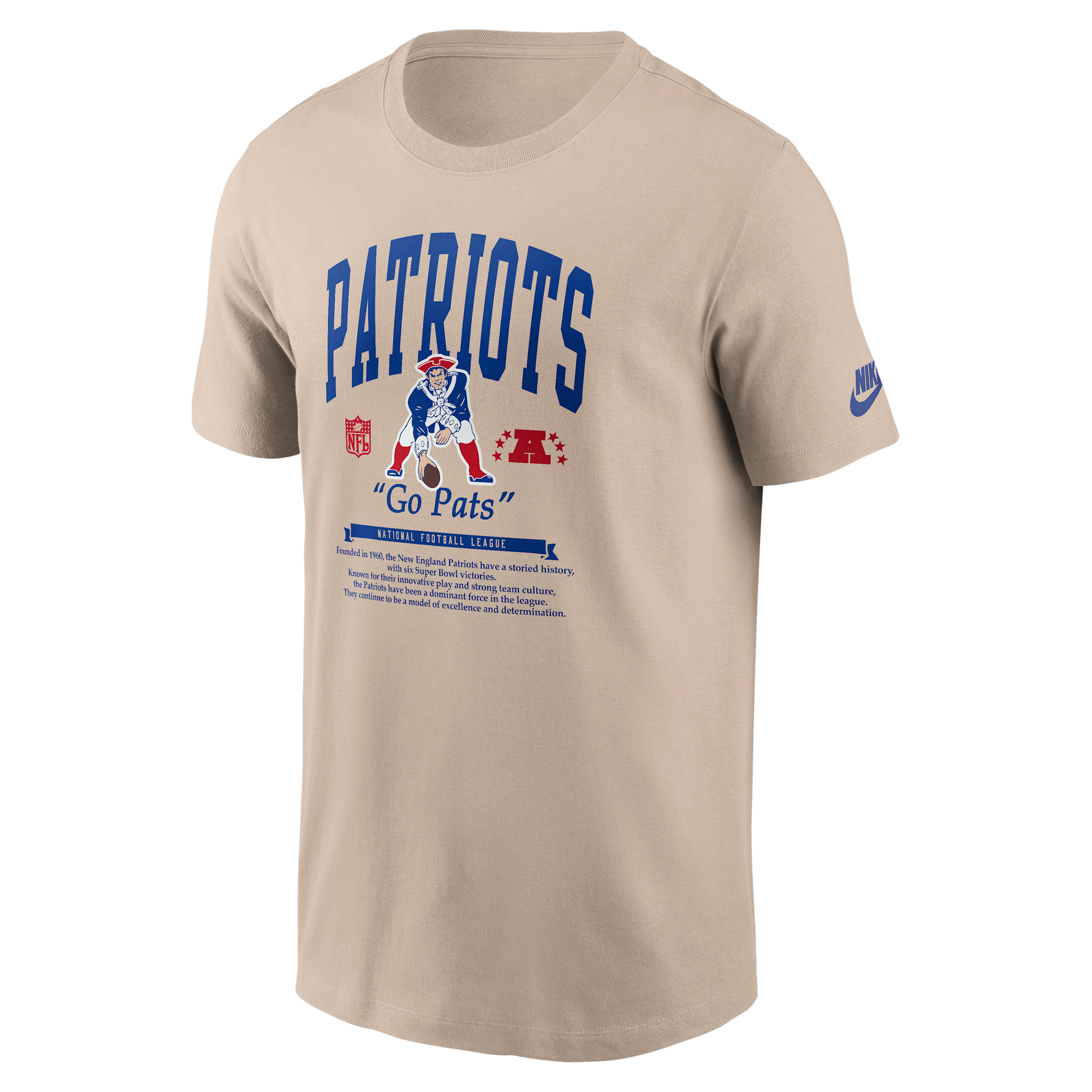 New England Patriots Rewind Nike Men's NFL T-Shirt in Brown | N19905Y8KV-Y1Q