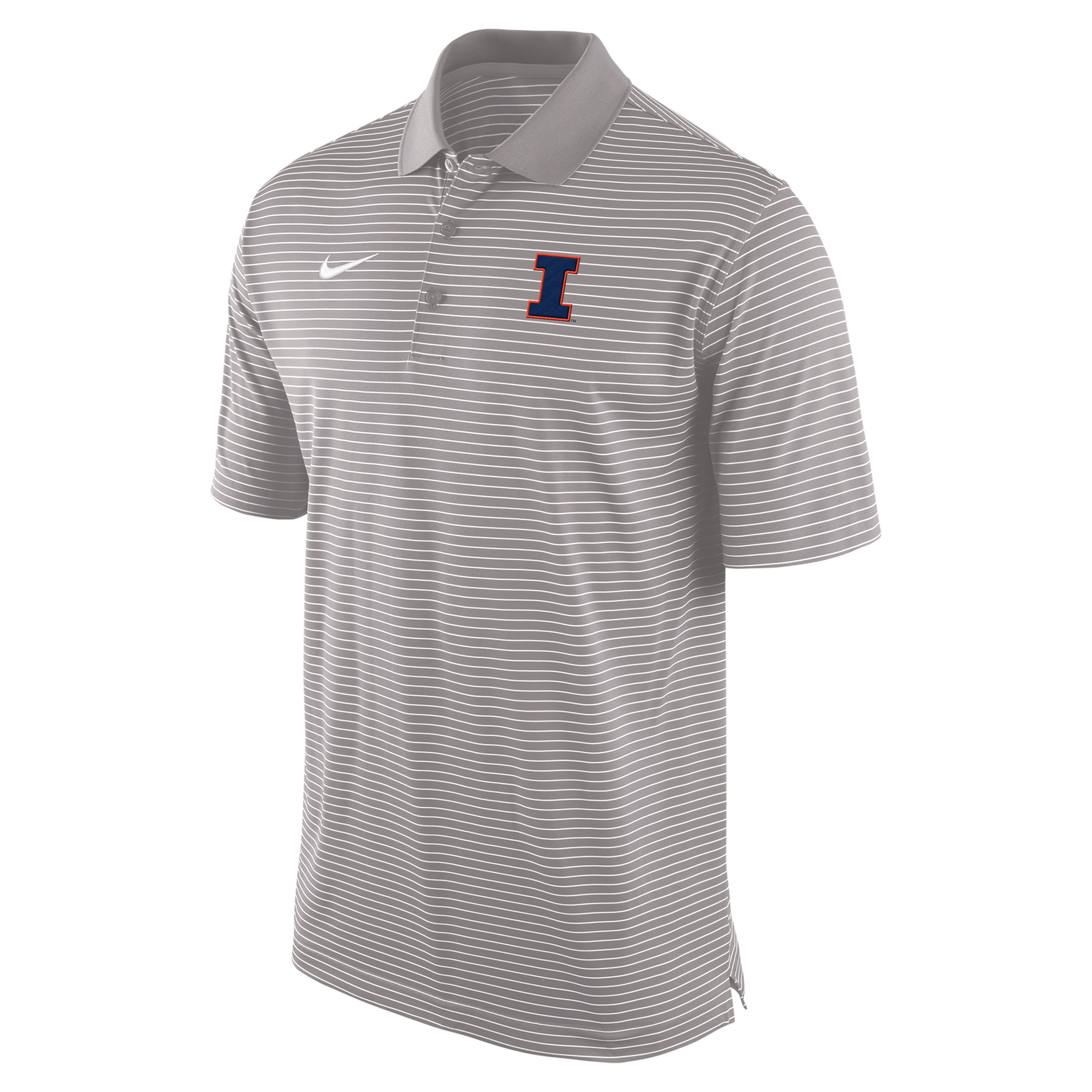 Nike Men's Gray Illinois Fighting Illini Dri-fit Tour Polo Shirt - Gray