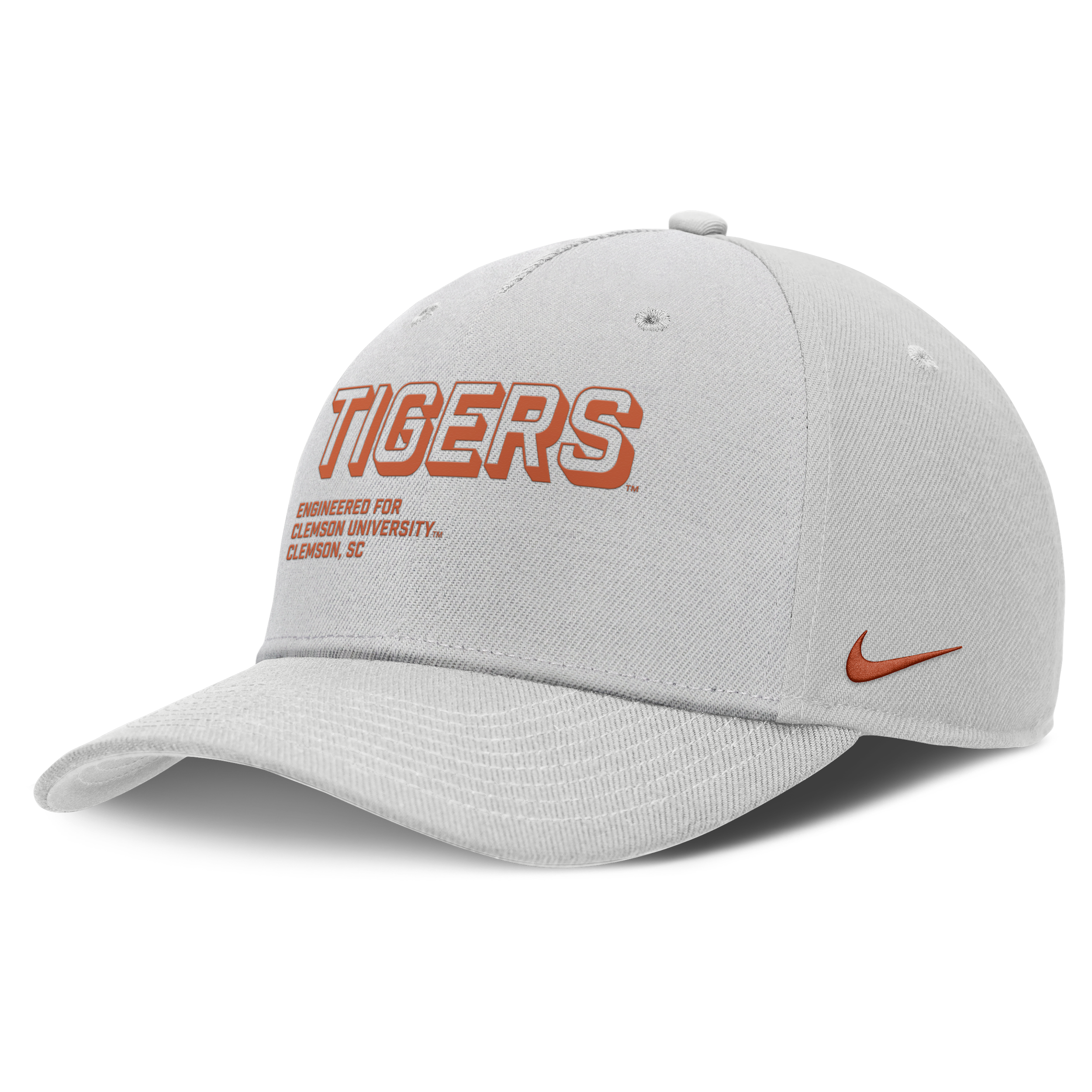 Nike Clemson On-field Primetime Rise  Men's College Adjustable Hat In Gray