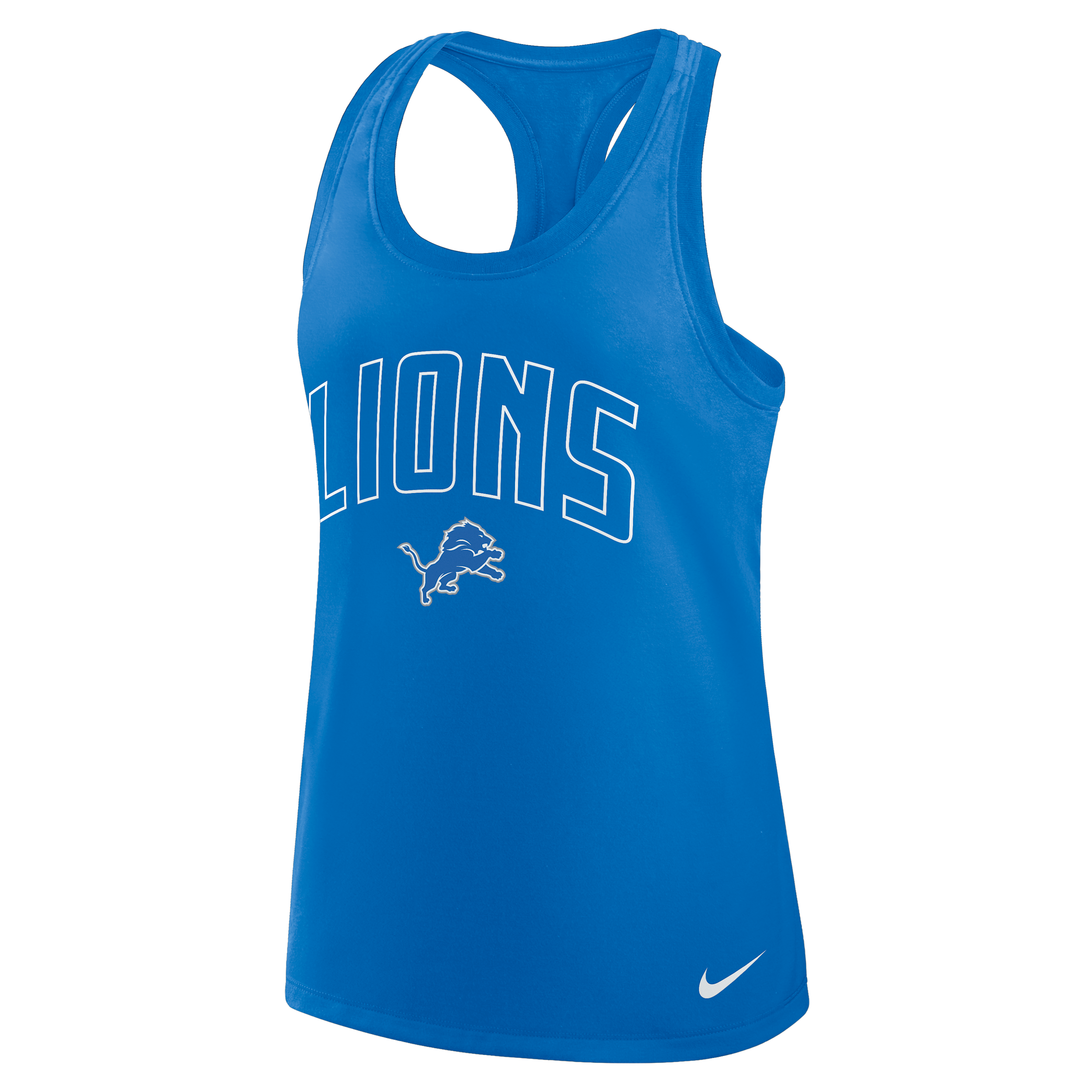 Detroit Lions Primetime Nike Women's Dri-FIT NFL Racerback Tank Top in Blue | 03E145A9J-8NT