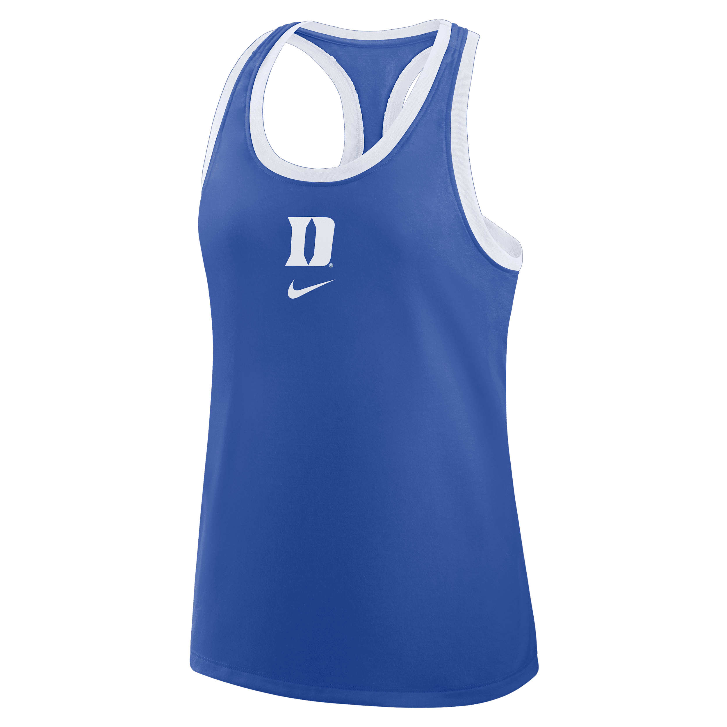 Nike Royal Duke Blue Devils Primetime Tri-blend Racerback Tank Top In Blue