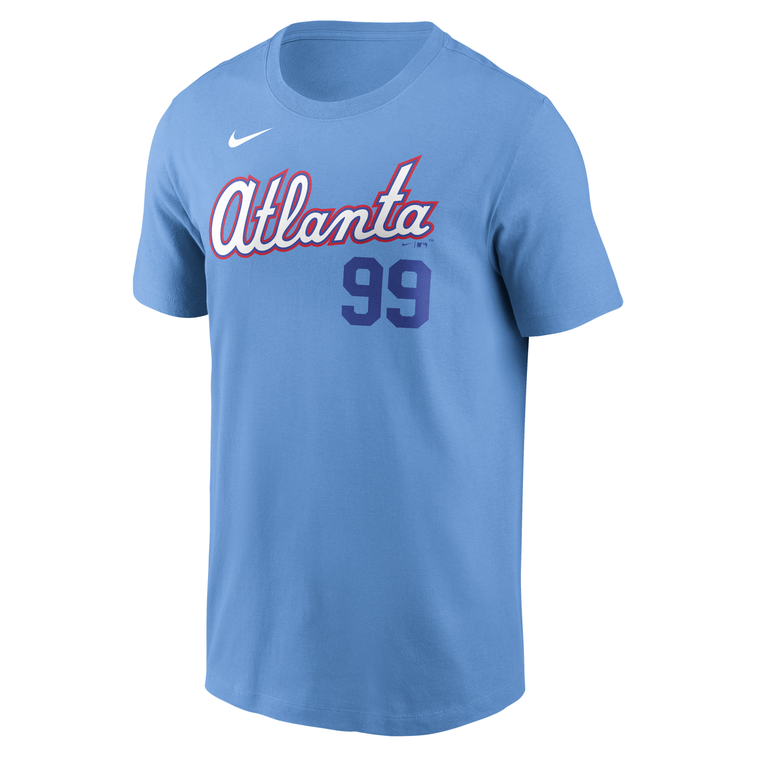 Spencer Strider Atlanta Braves City Connect Nike Men's MLB T-Shirt in Blue | N1994EYAW9-CTY