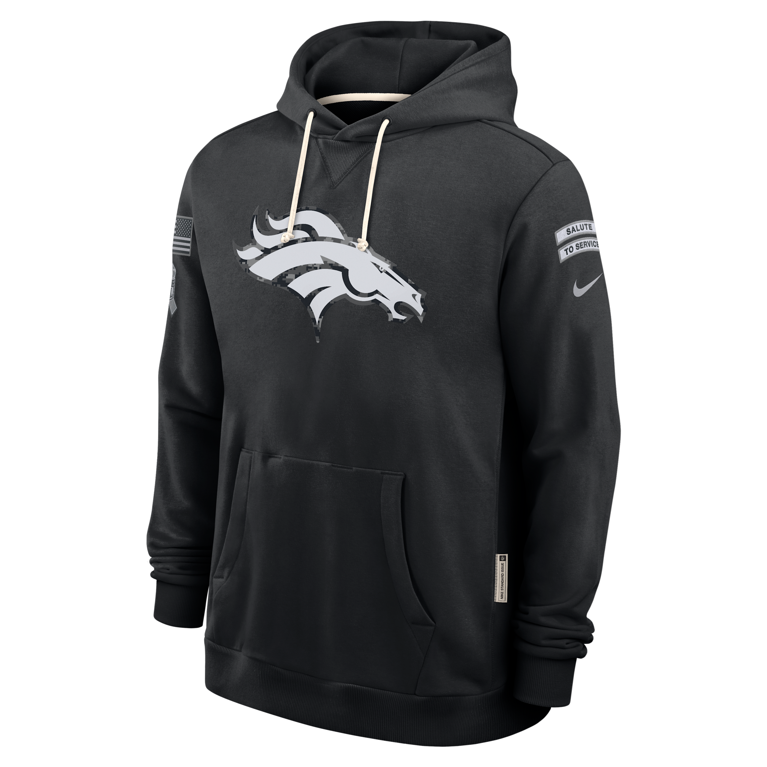 Denver Broncos Salute to Service Sideline Nike Men's Dri-FIT NFL Pullover Hoodie in Black | 03AZ00AA2A-CYB