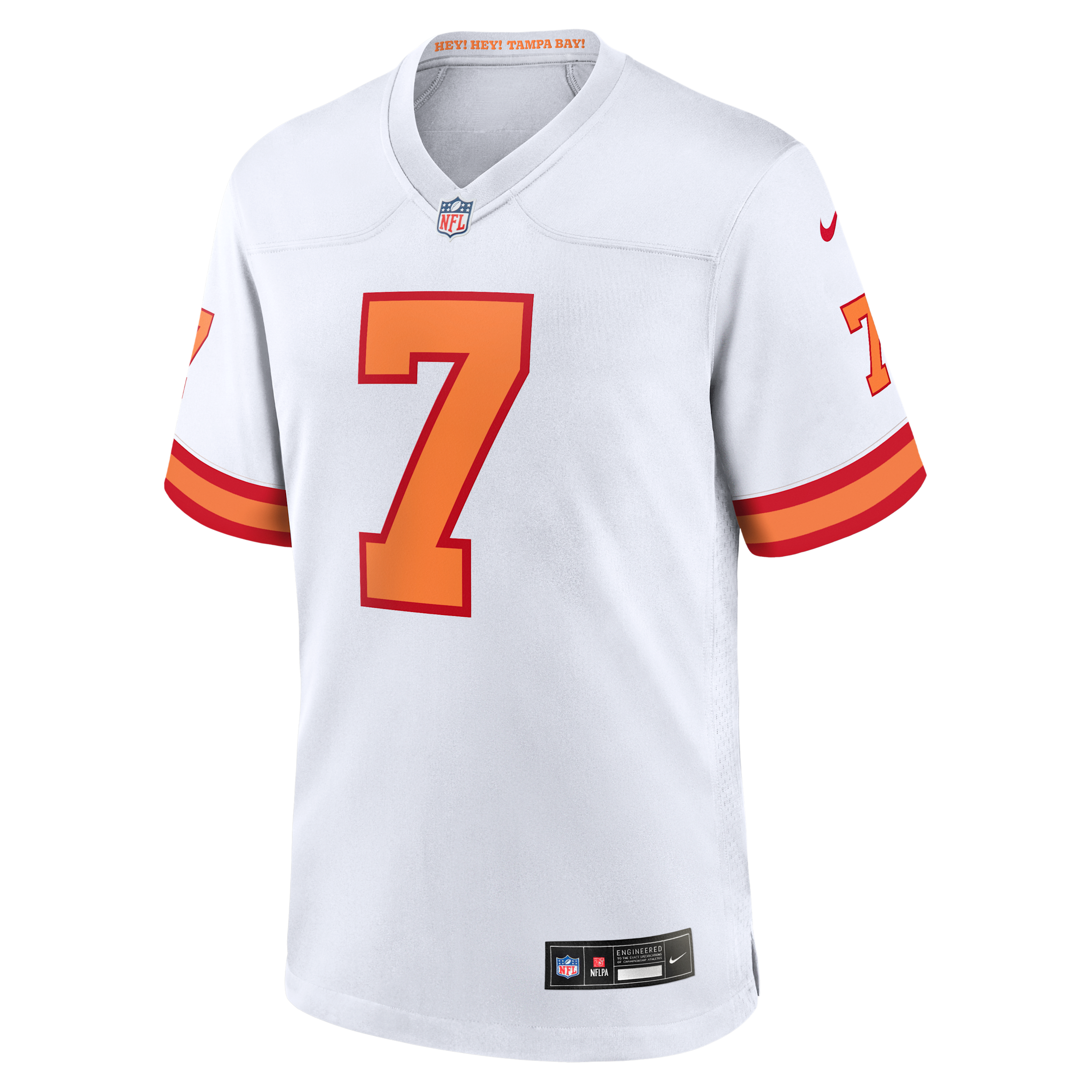 Bucky Irving Tampa Bay Buccaneers Nike Men's NFL Game Jersey in White | 67NM0E868BF-Q14