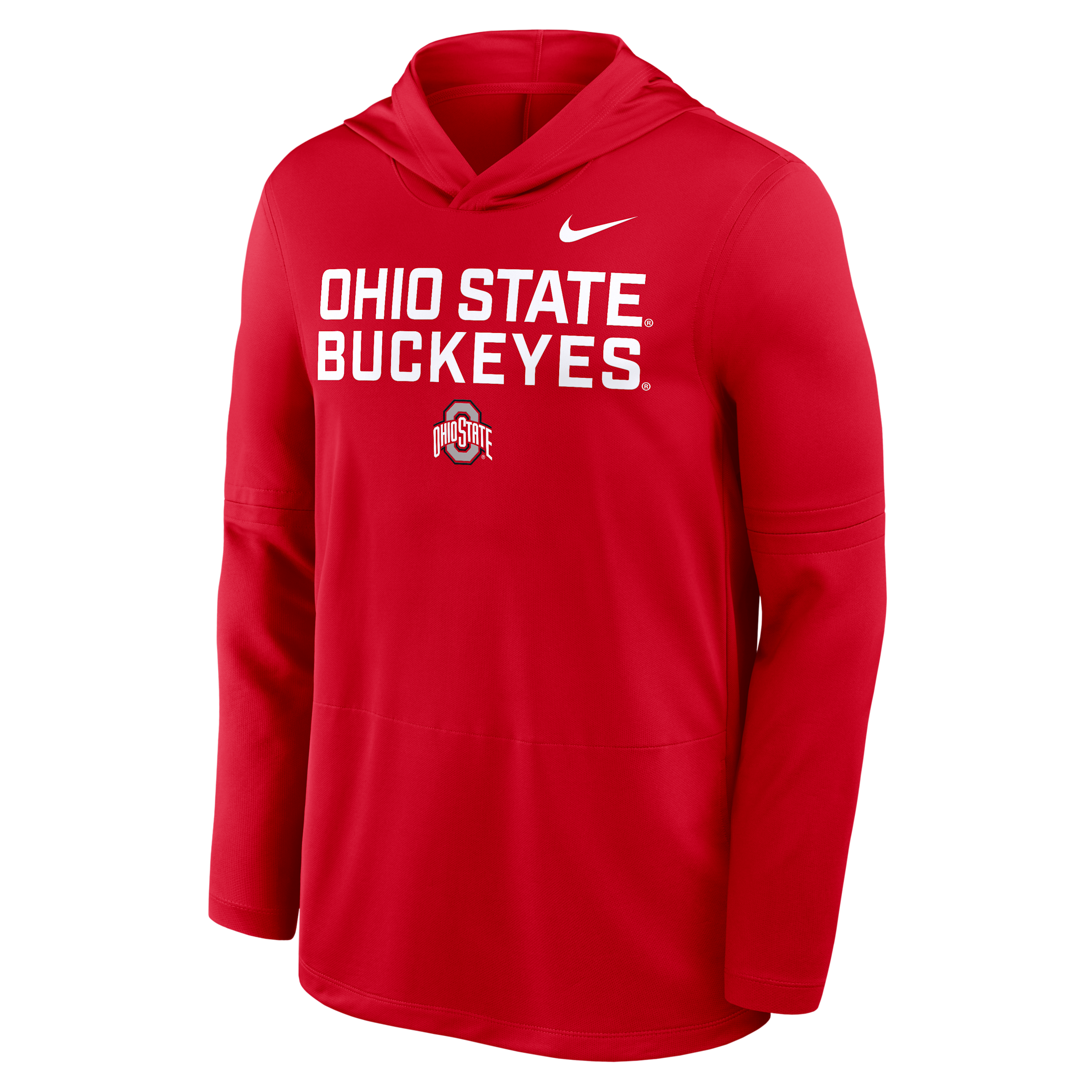 Nike Scarlet Ohio State Buckeyes 2025 Sideline Performance Long Sleeve Hoodie T-shirt In Red