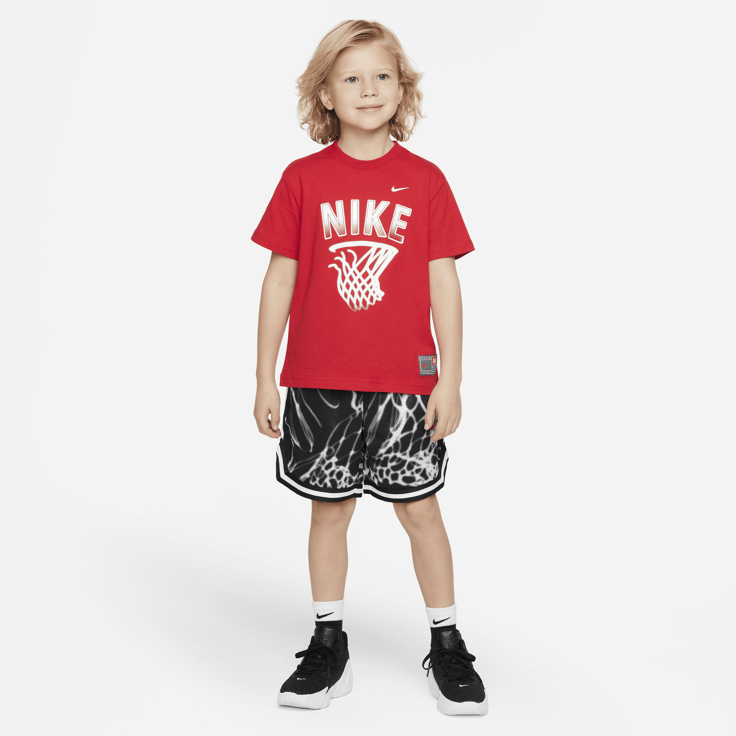 Nike Culture Of Basketball Little Kids' Dri-fit Mesh Shorts Set In Black