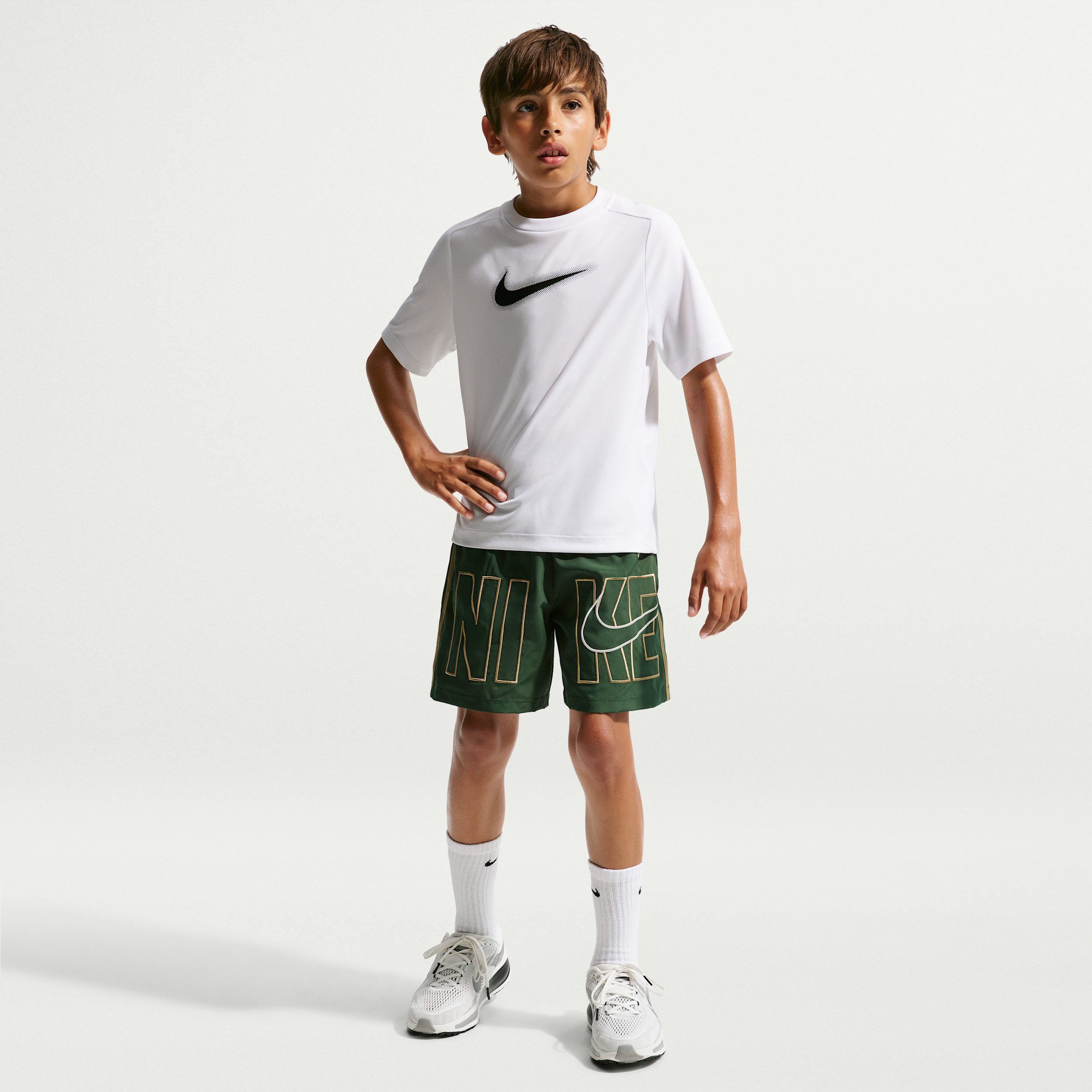Nike Multi Big Kids' (Boys') Dri-FIT Training Shorts in Green | IR4929-323