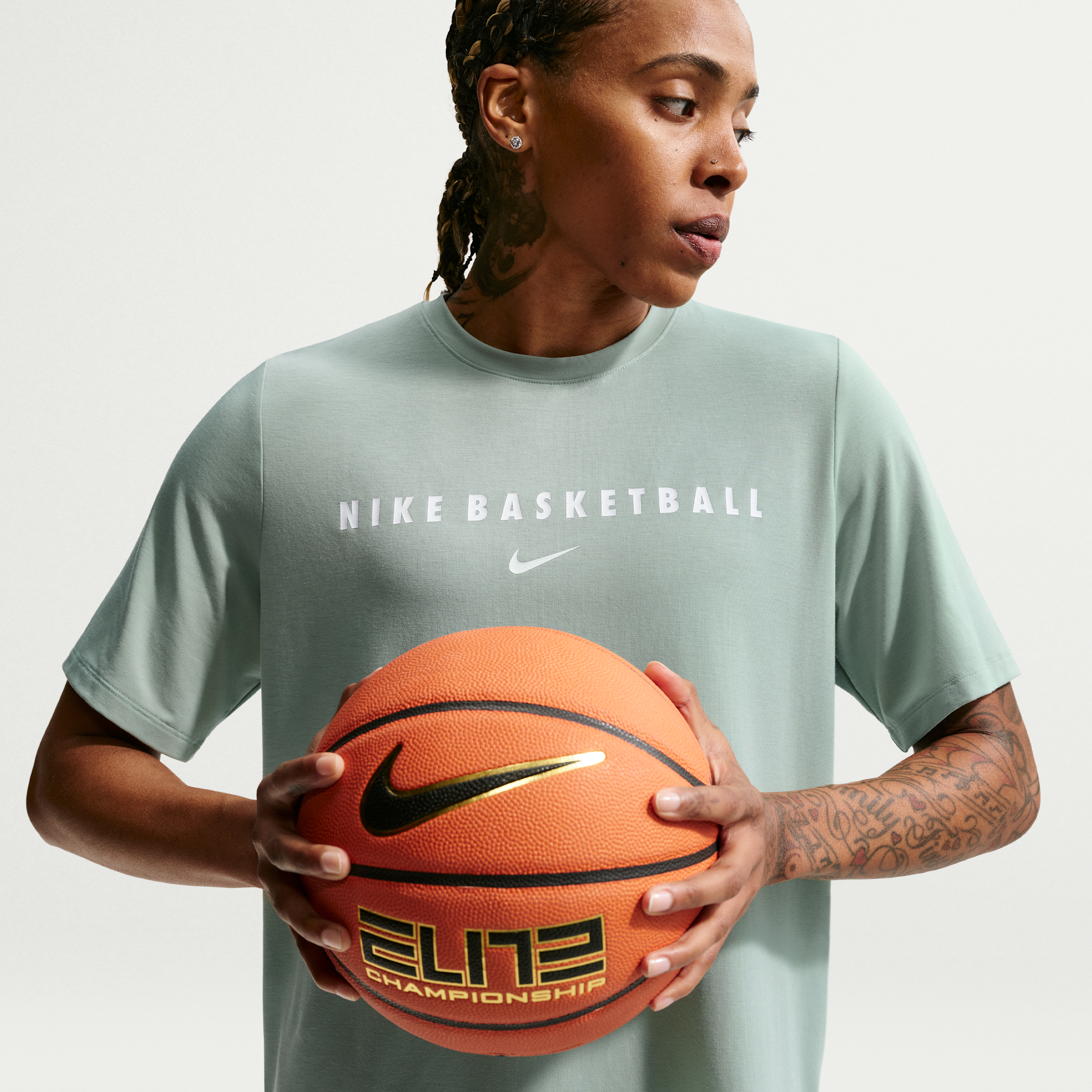 Nike Women's Dri-FIT Short-Sleeve Warm-Up Basketball Top in Green | IO1361-006
