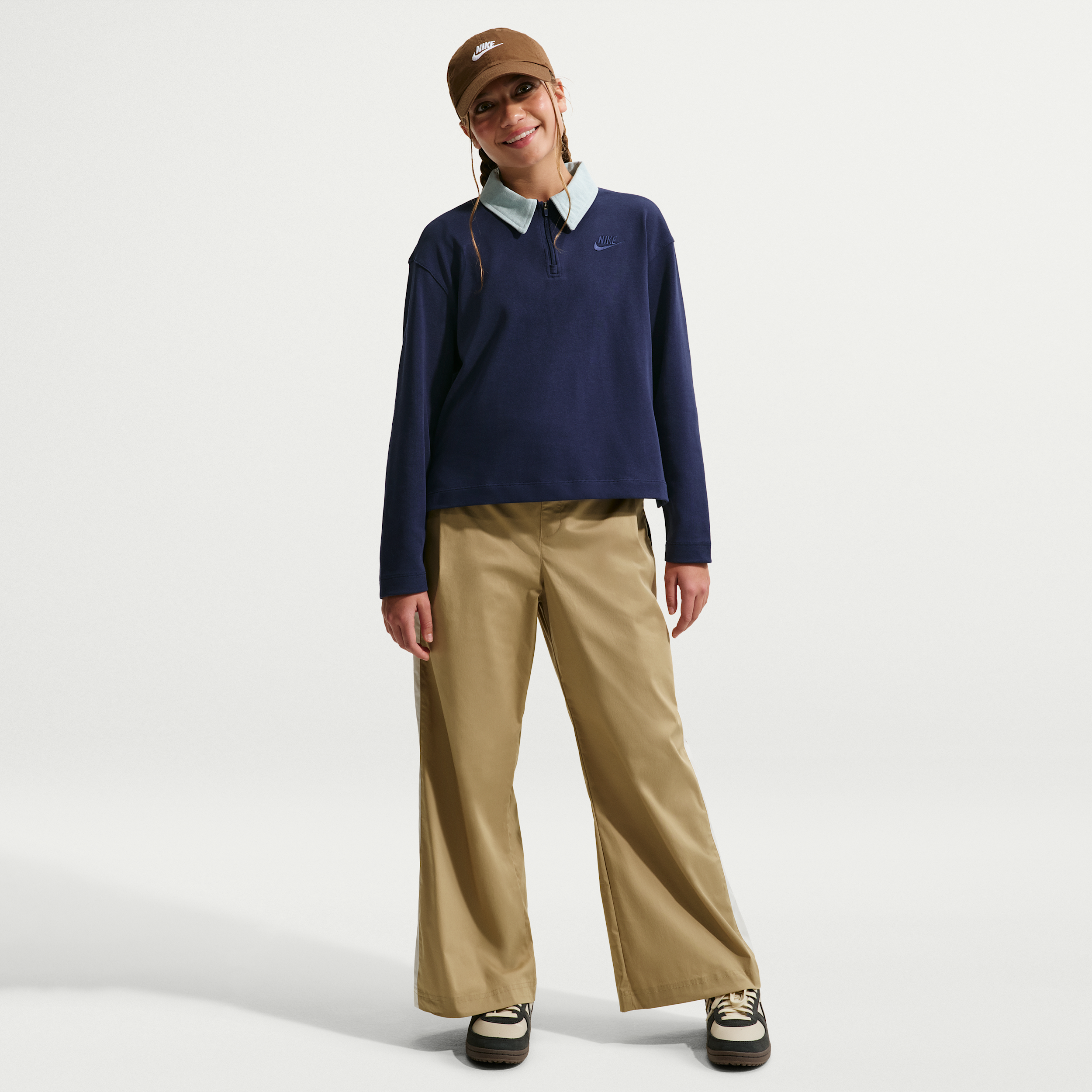 Nike Sportswear Collection Big Kids' (Girls') Woven Pants in Brown | IF2315-297