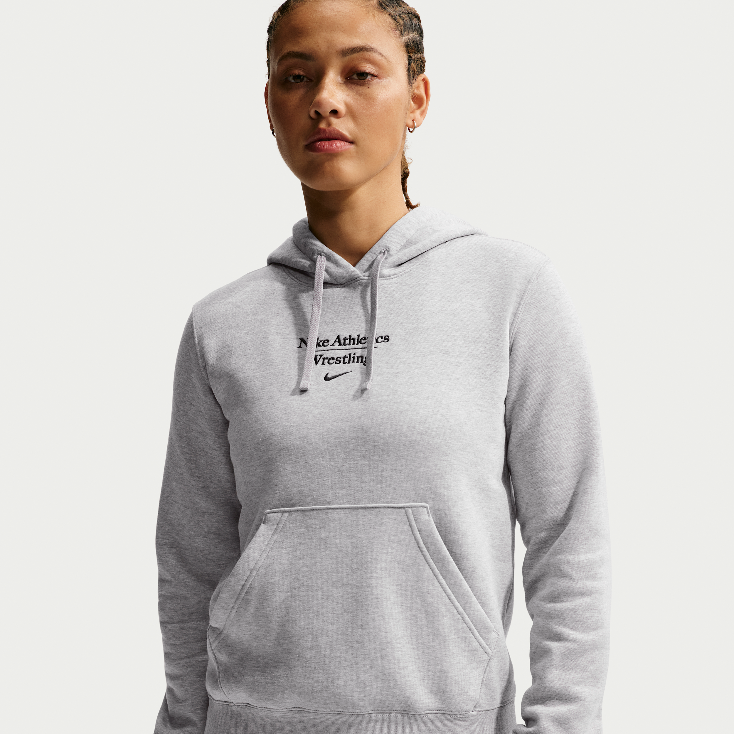 Nike Women's Wrestling Pullover Hoodie in Grey | APS550NAWR-DGH