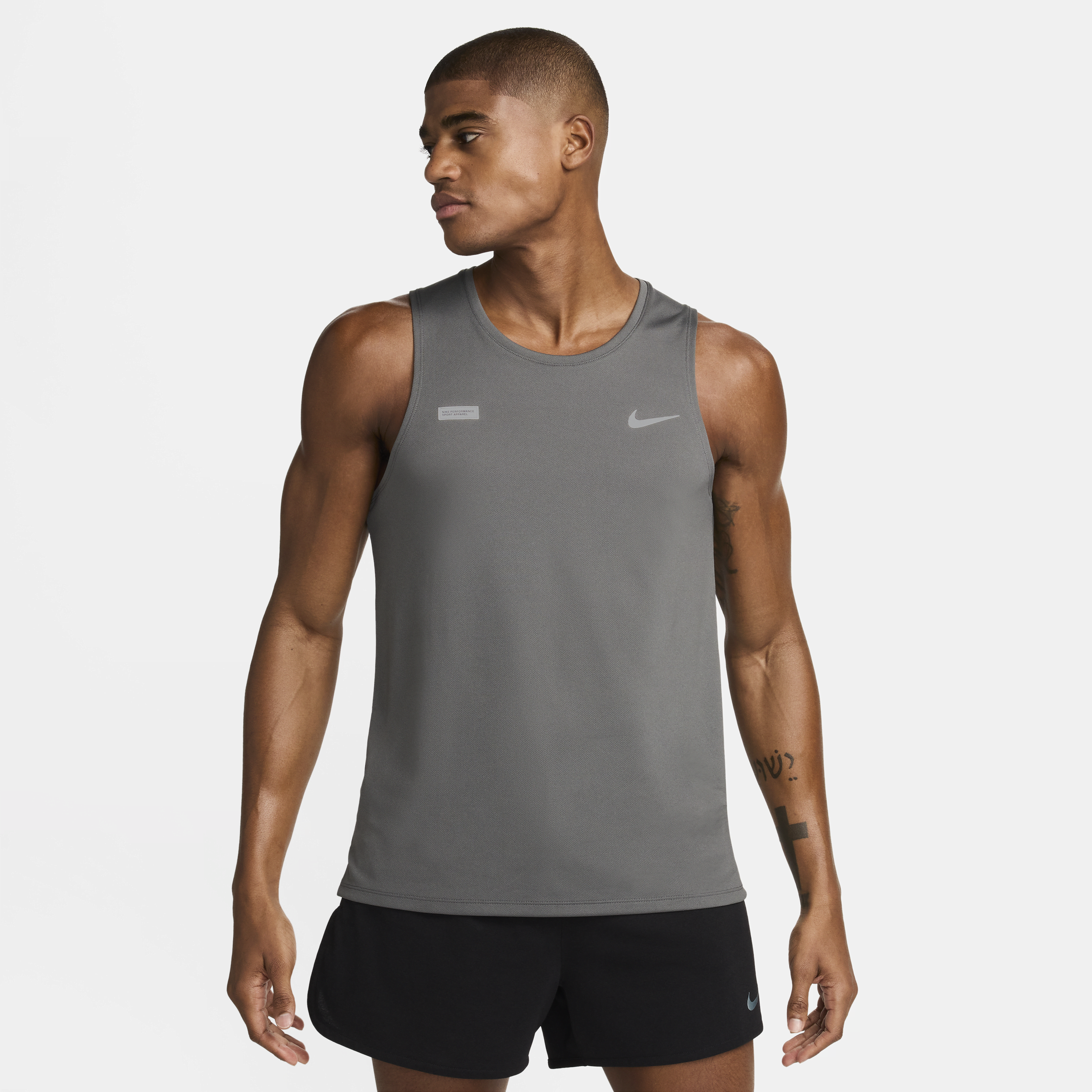 Shop Nike Men's Miler Flash Running Tank Top In Grey