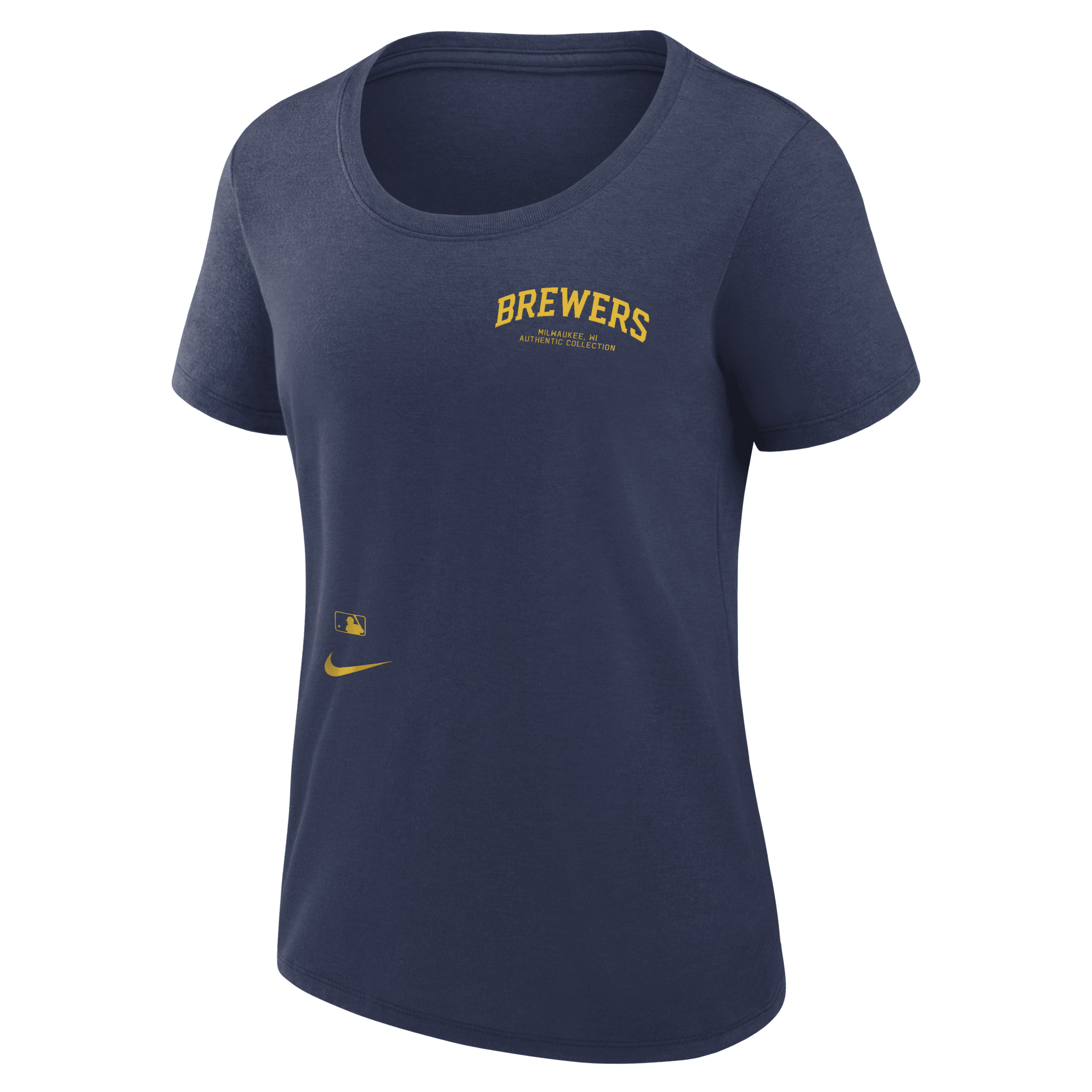NIKE MILWAUKEE BREWERS AUTHENTIC COLLECTION EARLY WORK  WOMEN'S DRI-FIT MLB T-SHIRT,1015646512