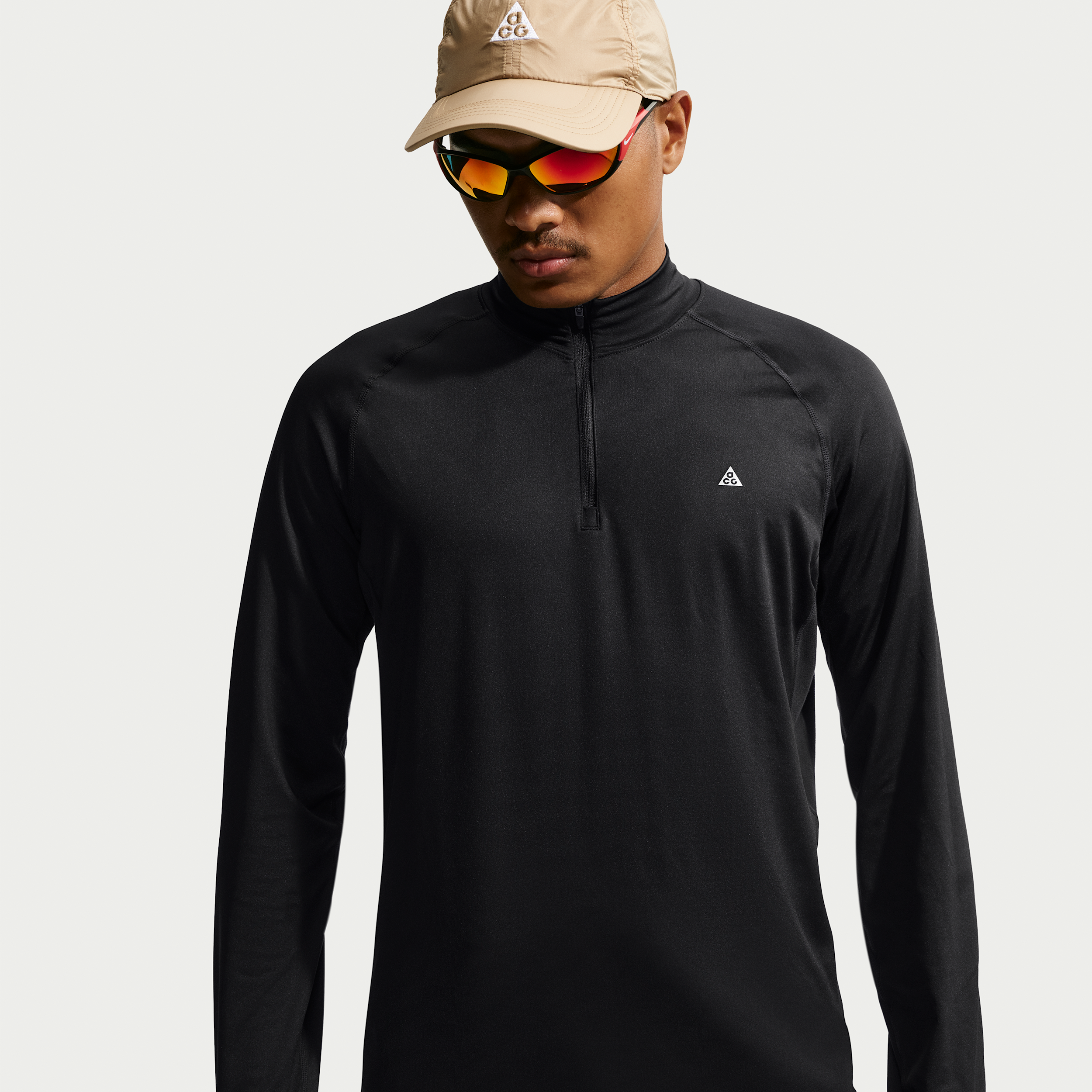 Men's Nike ACG Wildsee Dri-FIT 1/4-Zip Long-Sleeve Hiking Top in Black | IM4223-010