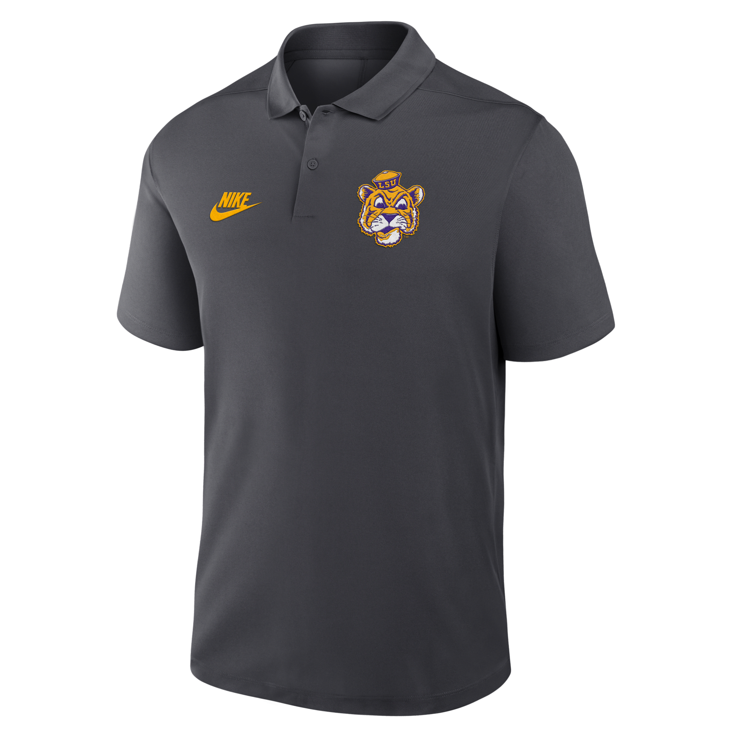 Nike Lsu Tigers Primetime Victory Legacy Vault Logo  Men's Dri-fit College Polo In Grey