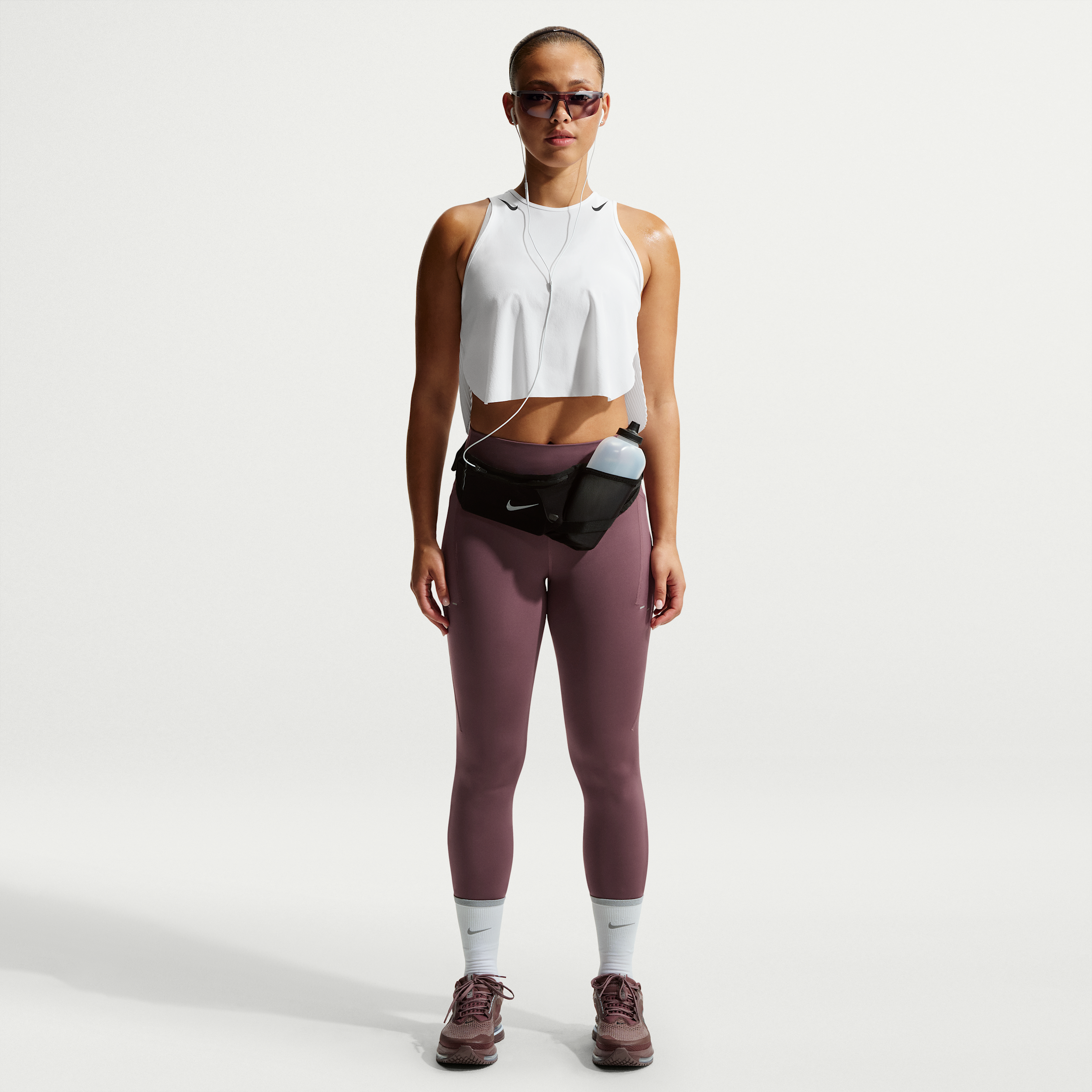 Nike Women's Swift High-Waisted 7/8 Running Leggings with Pockets in Purple | HJ2252-502