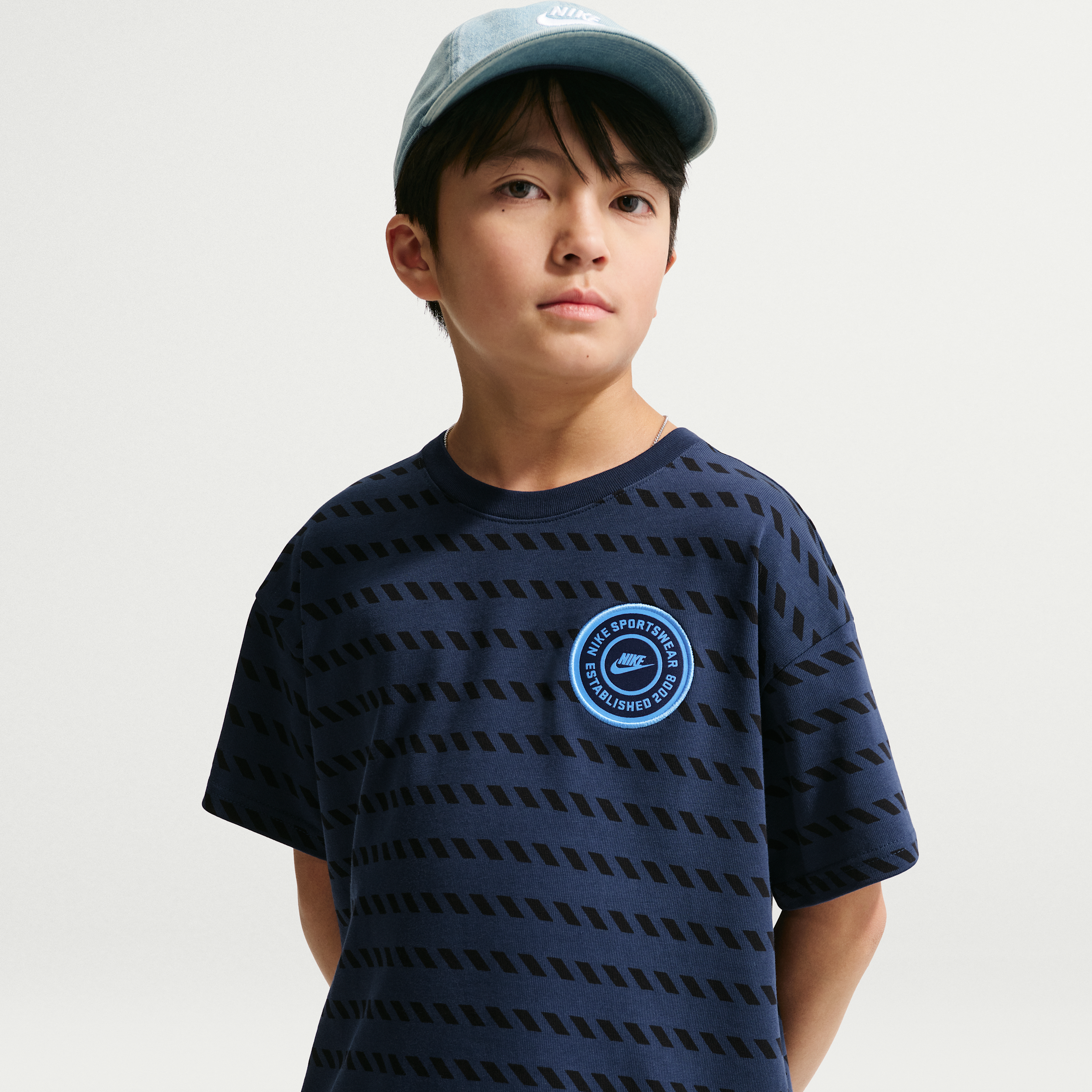 Nike Sportswear Big Kids' Max90 T-Shirt in Blue | IO8211-410