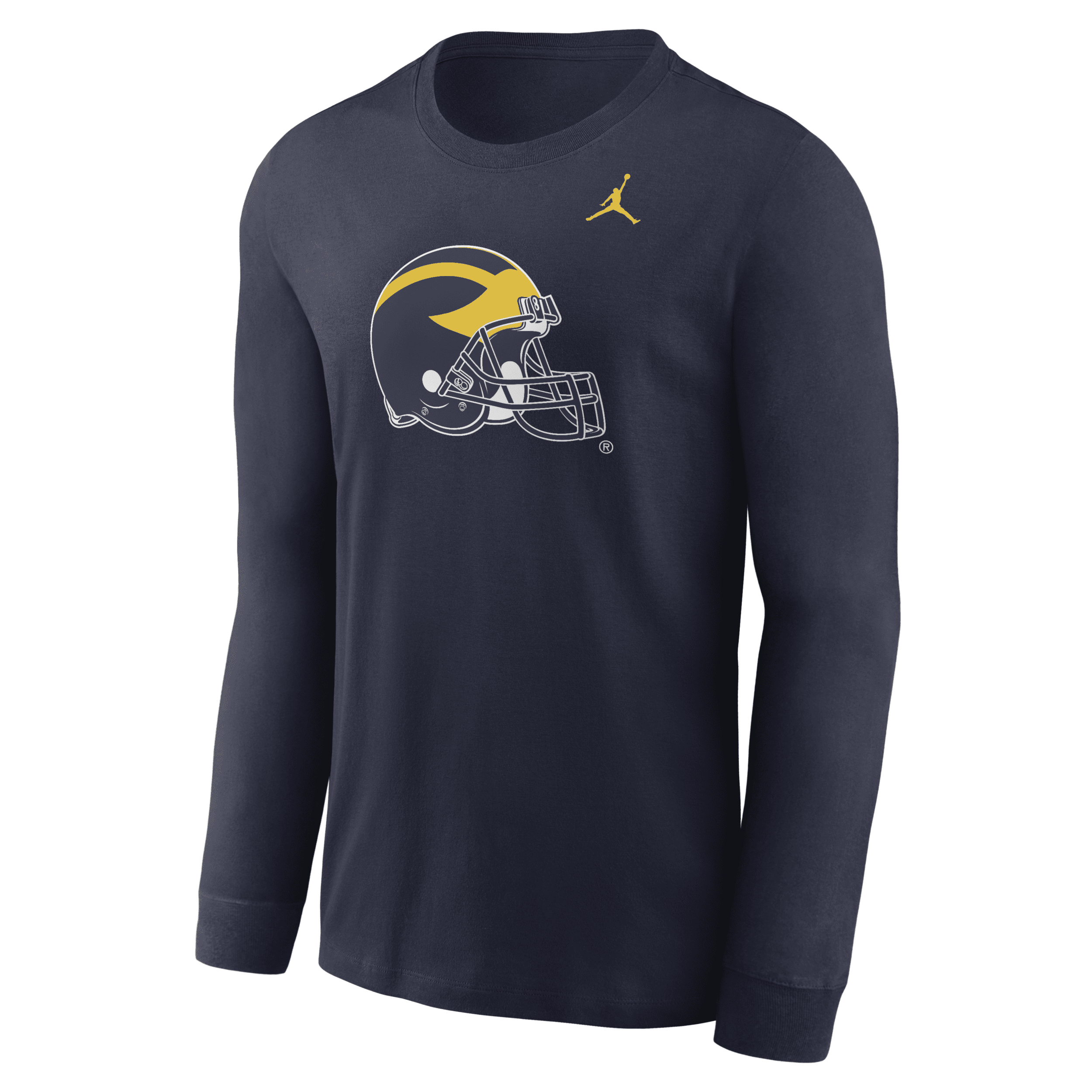 Jordan Men's Michigan Wolverines Alternate Logo  College Long-sleeve T-shirt In Blue