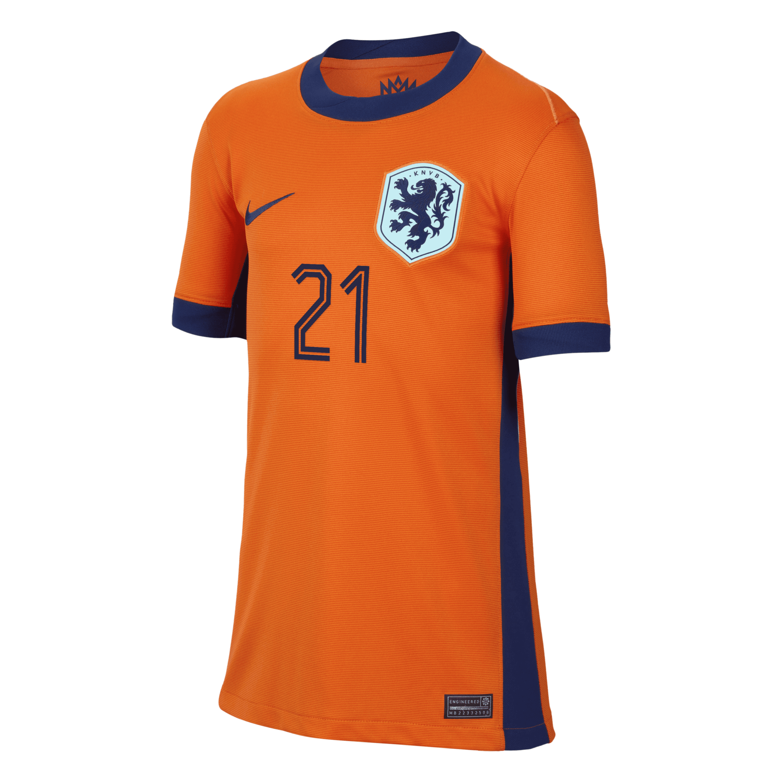 Shop Nike Frenkie De Jong Netherlands National Team 2024 Stadium Home Big Kids'  Dri-fit Soccer Jersey In Orange