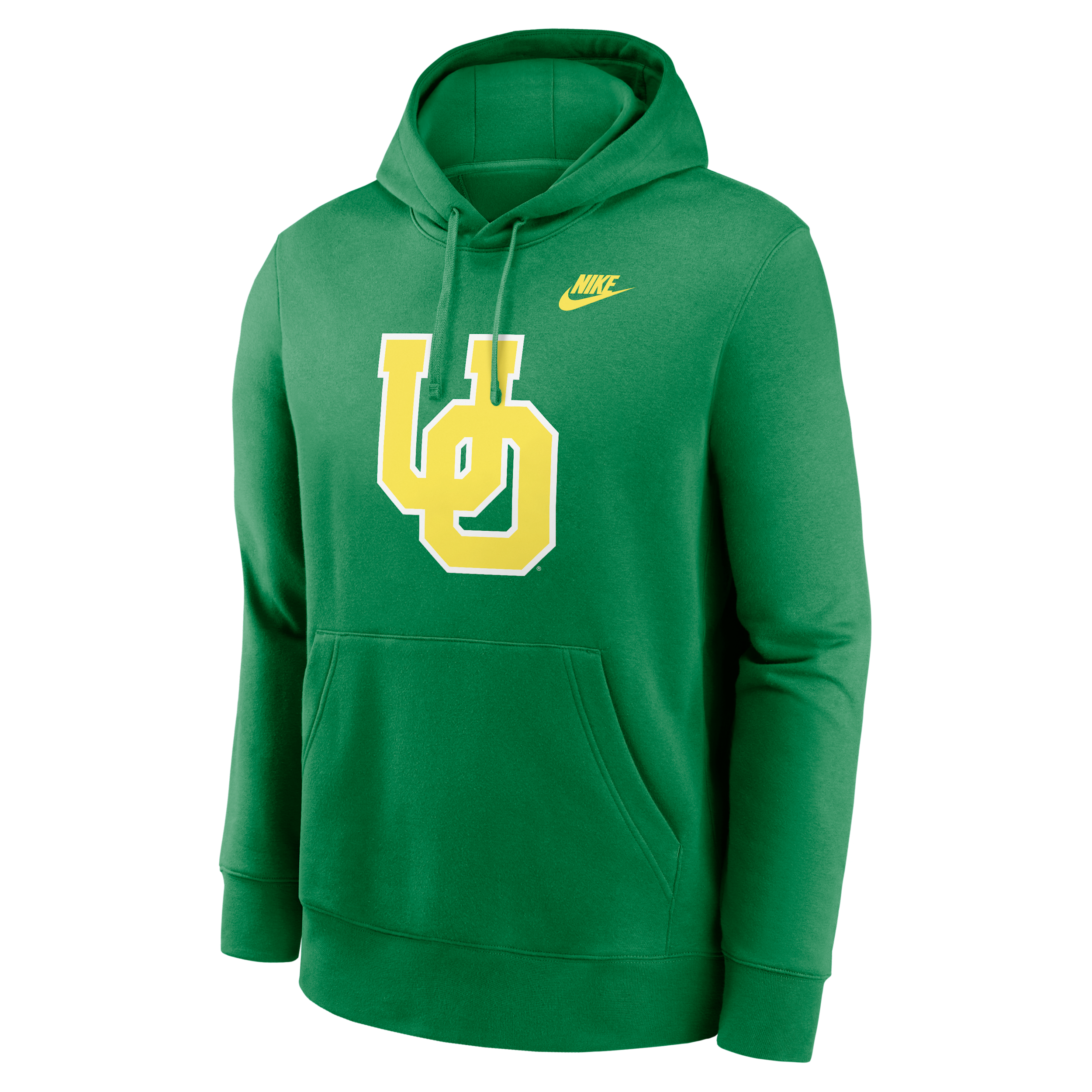 Oregon Legacy Club Primary Logo Nike Men's College Pullover Hoodie in Green | NKDK30DUOV-UXP