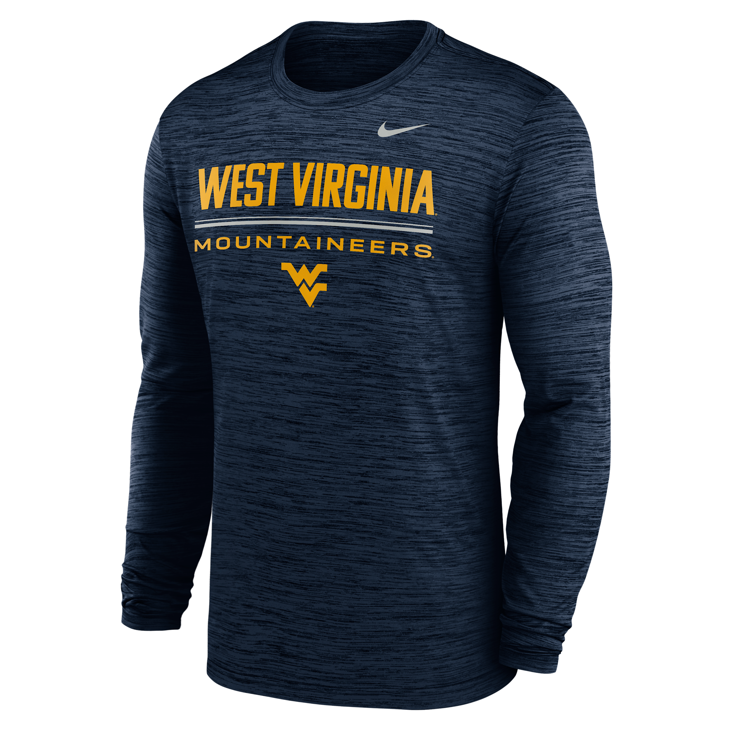 Nike Men's Navy West Virginia Mountaineers Sideline Velocity Dri-fit Long-Sleeve T-Shirt - Navy