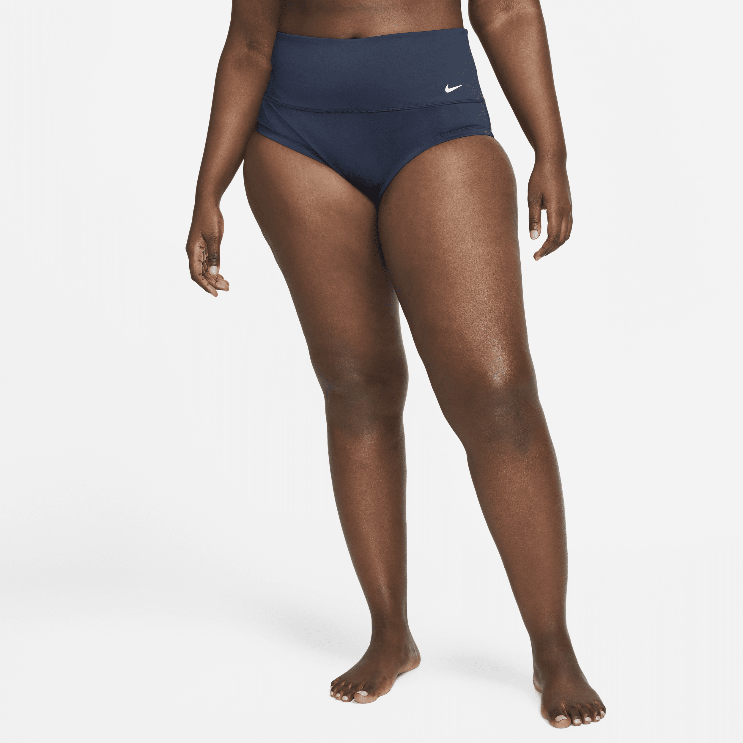 Nike Women's Essential High-waisted Bikini Swim Bottom (plus Size) In Blue