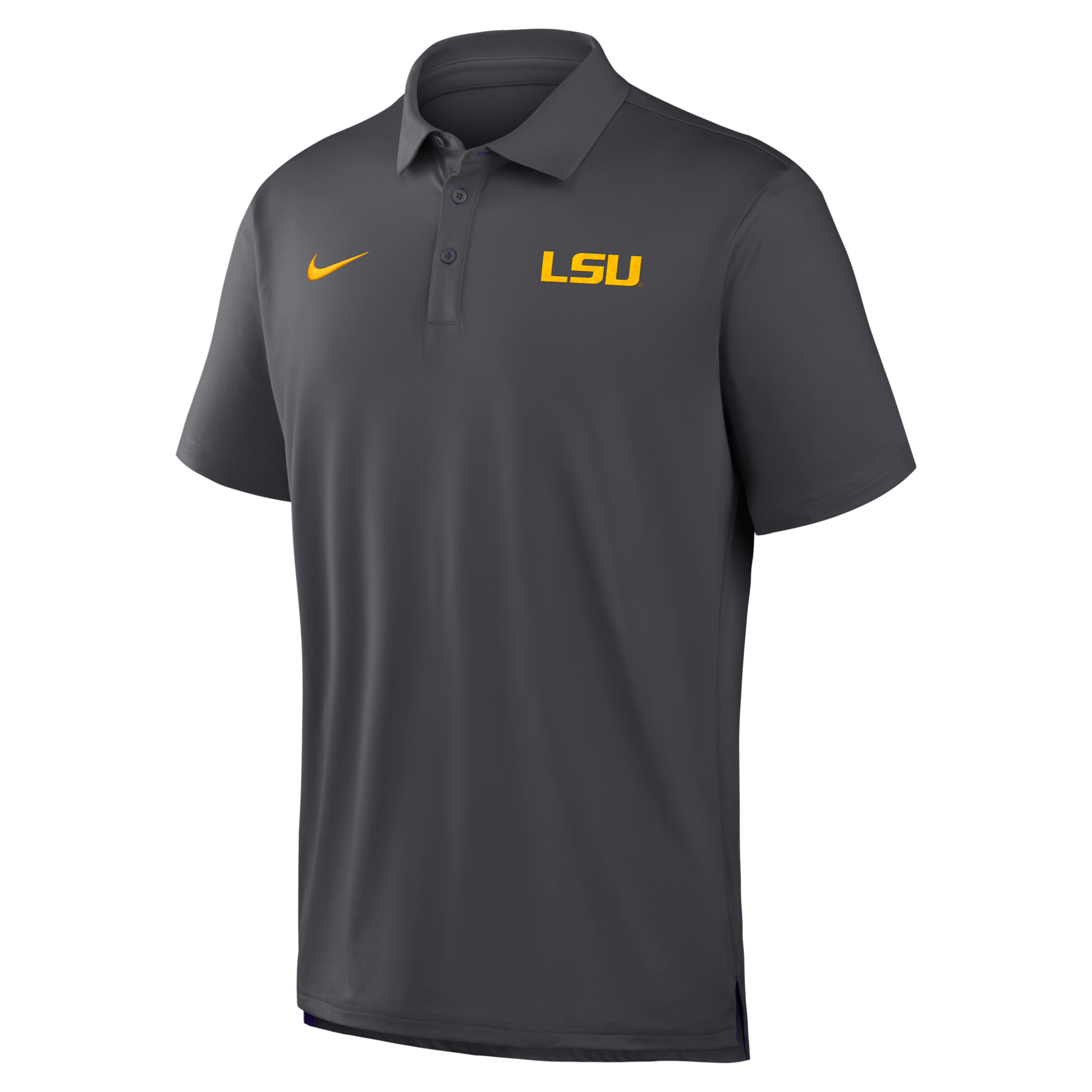 Nike Men's Anthracite Lsu Tigers 2026 Sideline Tour Dri-fit Polo Shirt - Anthracite, Purple