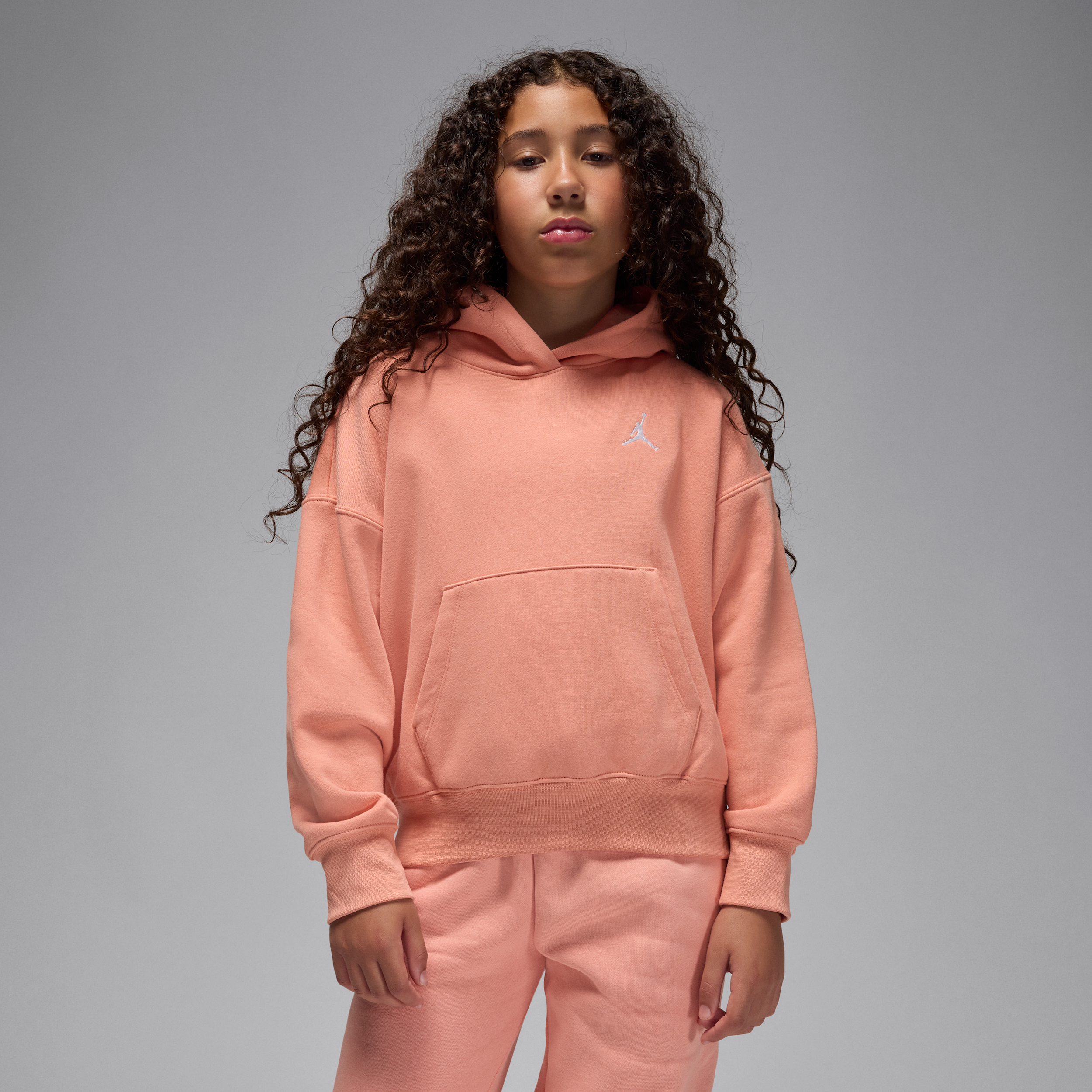 Jordan Brooklyn Fleece Big Kids' Pullover Hoodie In Orange