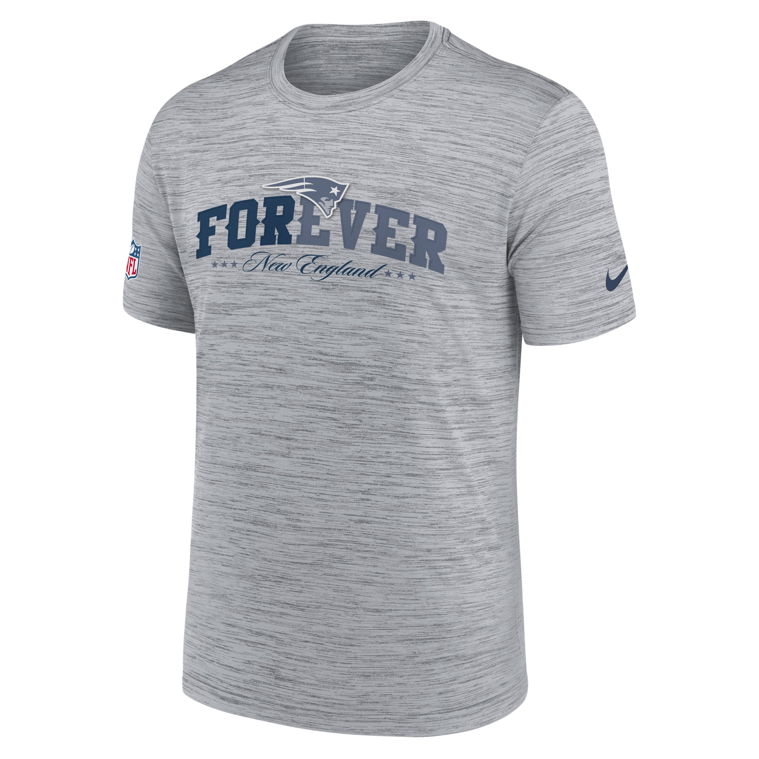 New England Patriots Rivalries Collection Sideline Velocity Nike Men's Dri-FIT NFL T-Shirt in Grey | 02ER07R8K-DDB