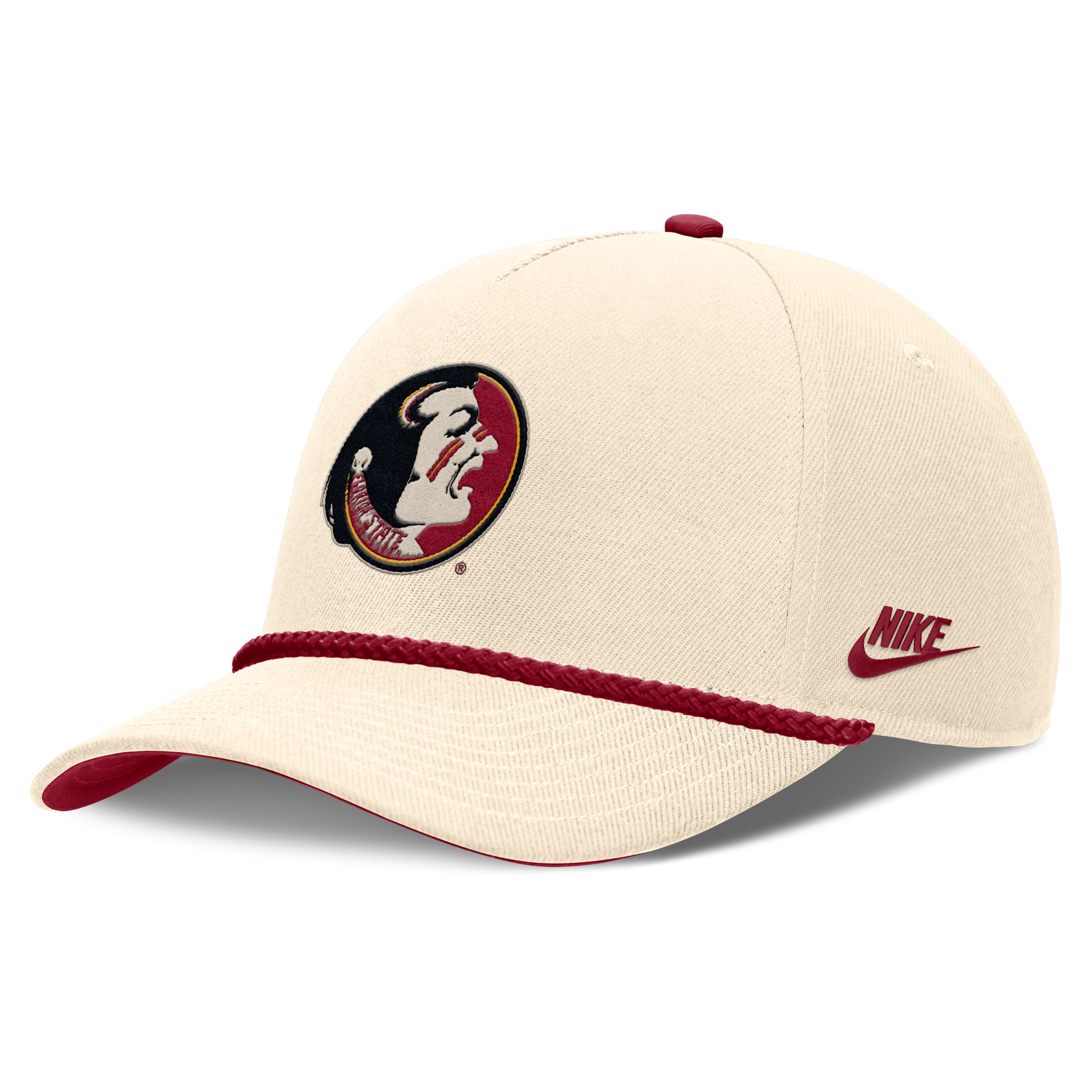 Men's and Women's Nike Natural Florida State Seminoles Legacy Vintage Rope Rise Adjustable Hat - Natural, Garnet