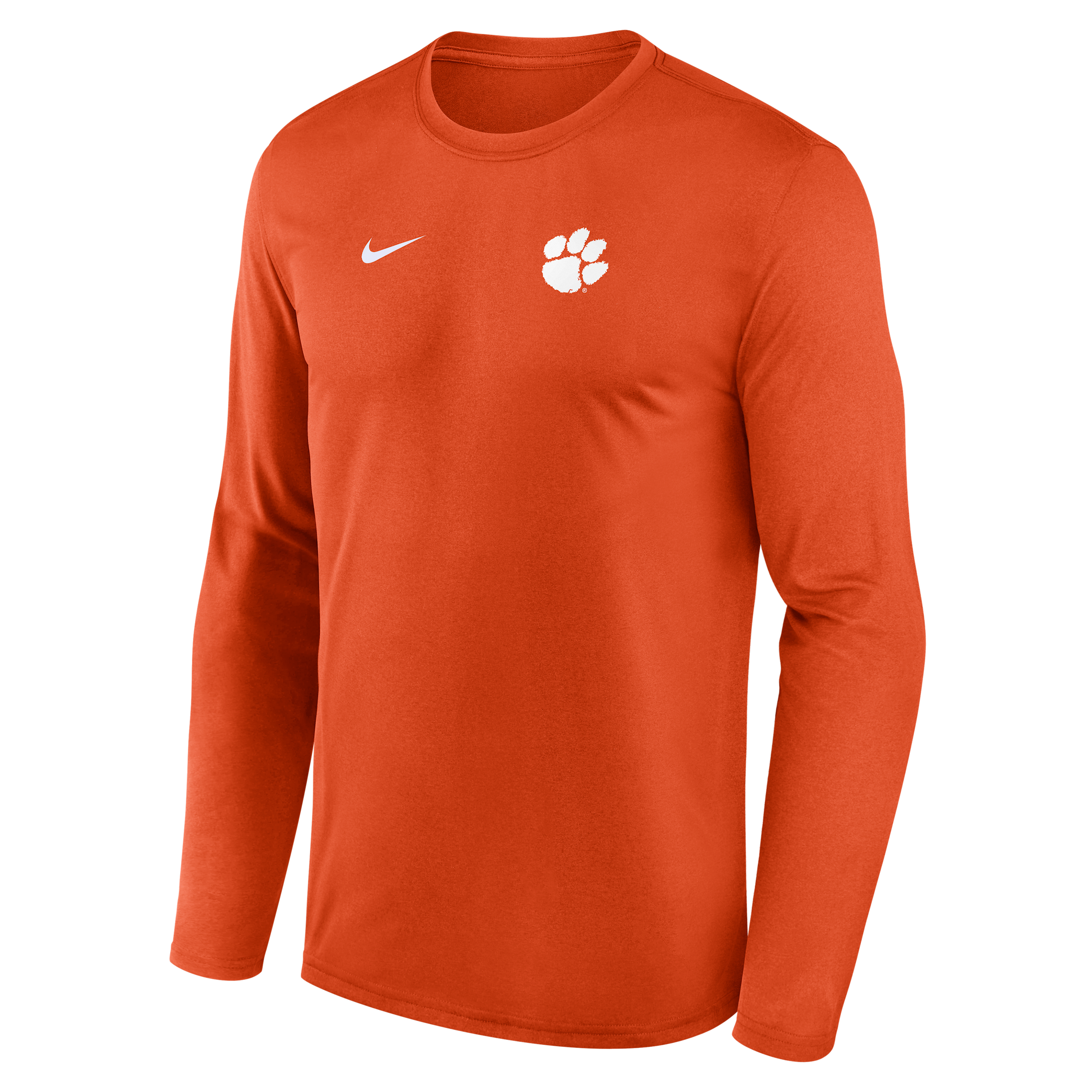 Clemson Sideline Legend Small Logo Nike Men's Dri-FIT College Long-Sleeve T-Shirt in Orange | 02TJ89MCLN-HE3